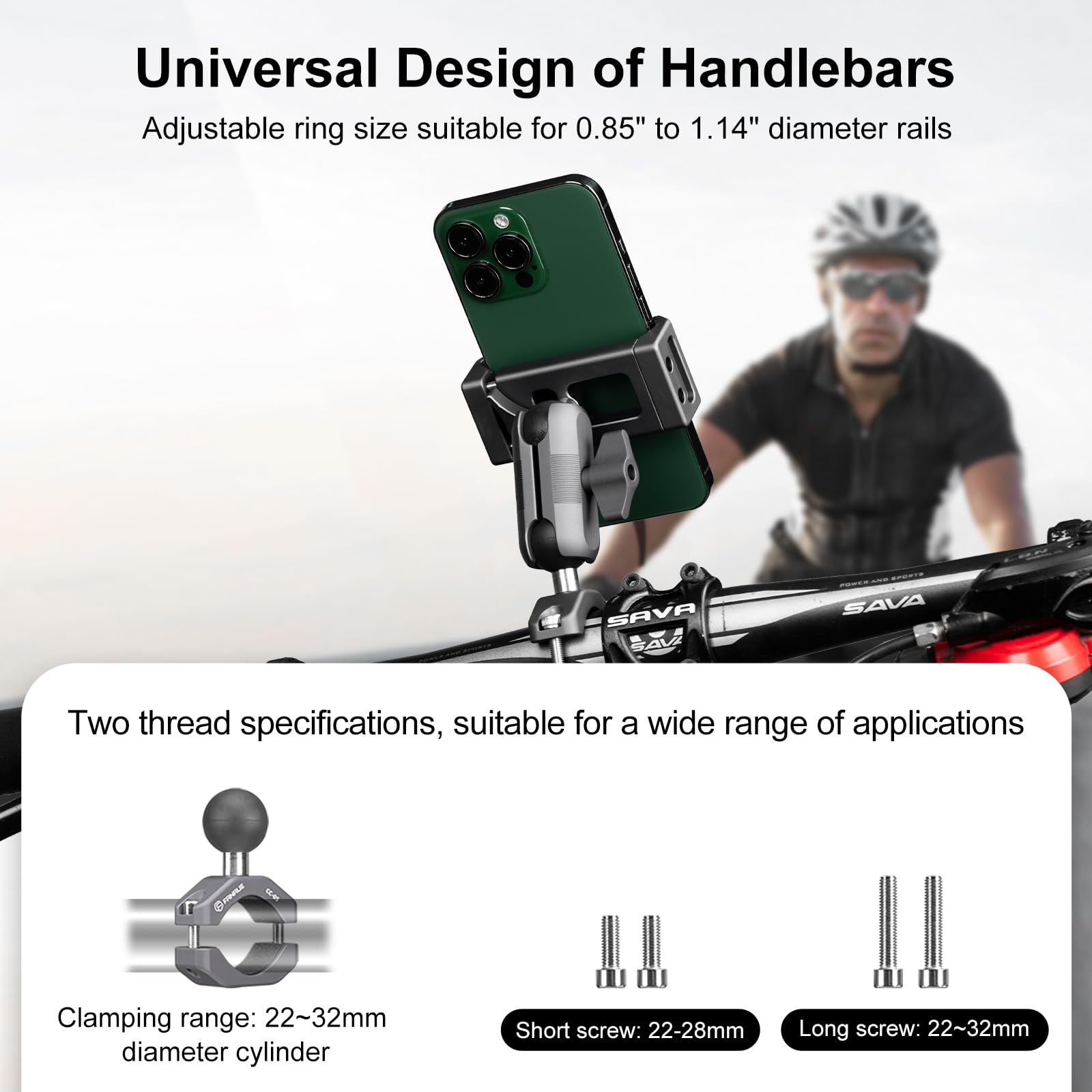 Fanaue Motorcycle Phone Holder With Vibration Dampener & High-Speed Secure Lock, Anti-Theft Motorcycle Phone Mount Handlebar Cel