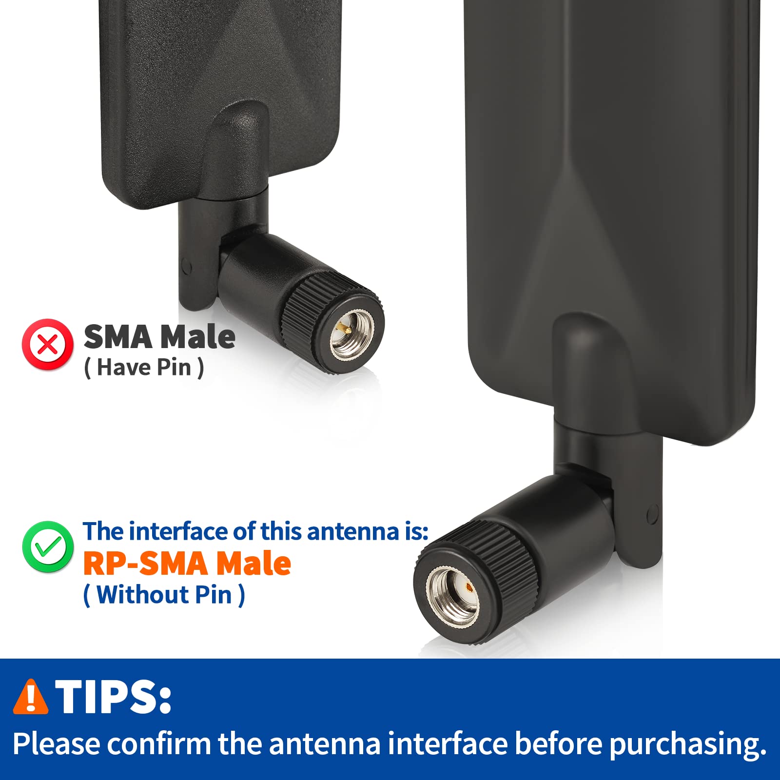 Bingfu 4G Lte Cellular Trail Game Camera Antenna 9Dbi Rp Sma Male (2 Pack) Compatible With Spypoint Stealth Cam Tactacam Cuddeba