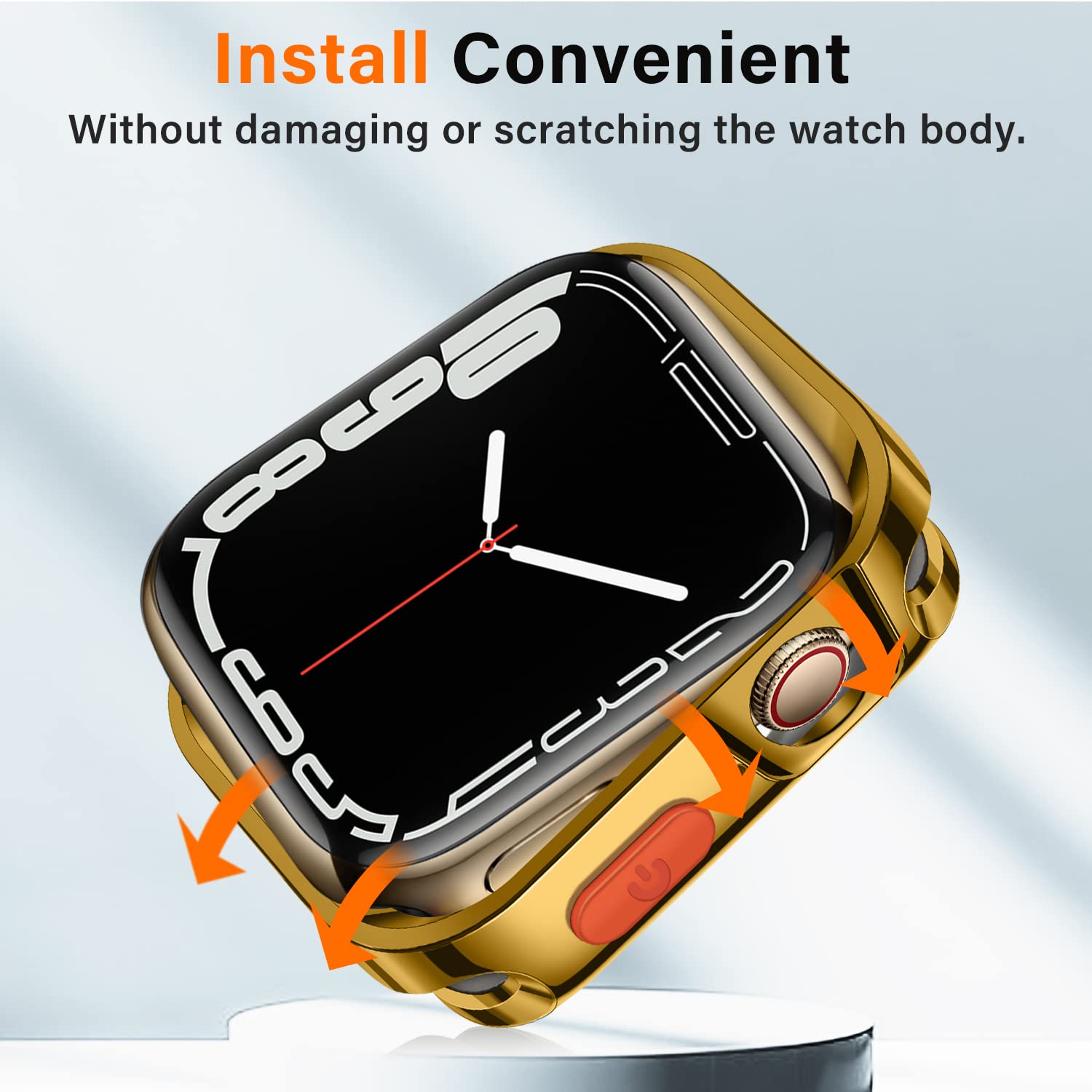 Amizee 2 Pack Rugged Case Compatible With Apple Watch Case Series 9/8/7 45Mm Series 6/Se/5/4 44Mm, Soft Tpu Shockproof Bumper Dr