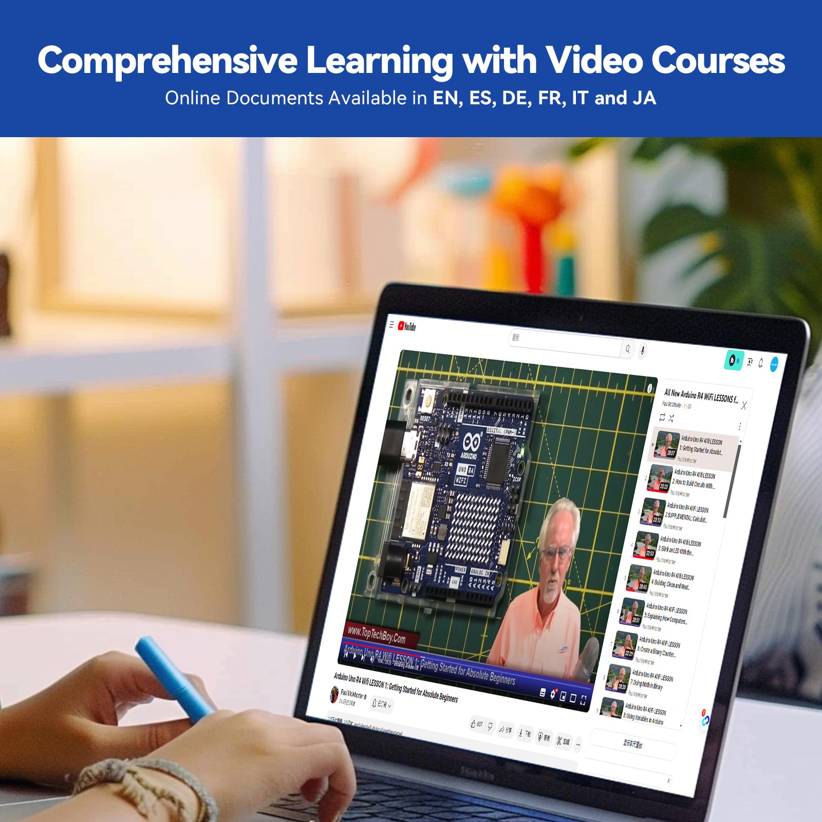 Sunfounder Elite Explorer Kit With Original Arduino Uno R4 Wifi, Rohs Compliant, Bluetooth Iot Esp32 Iic Lcd1602 Oled, Super Sta