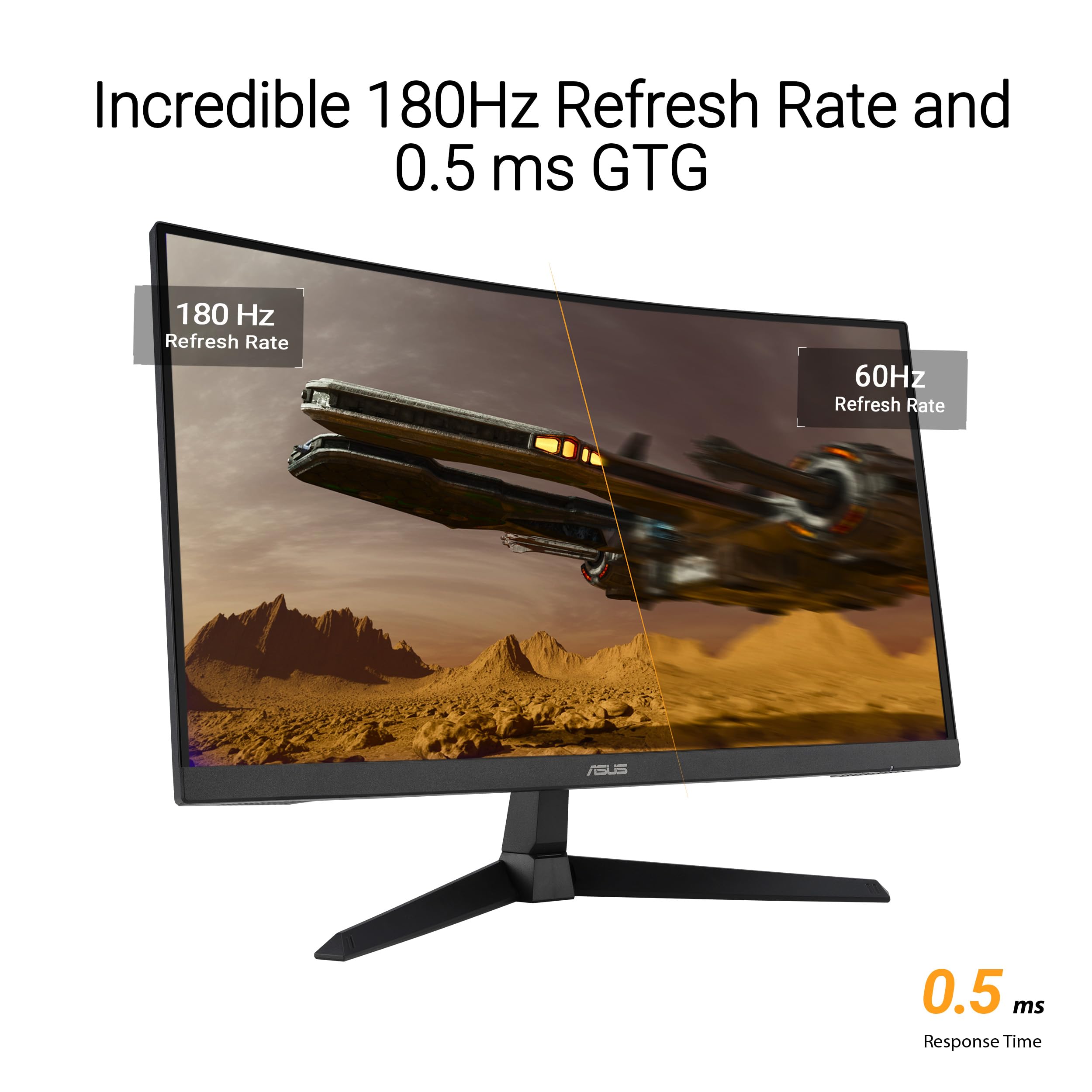 Asus Tuf Gaming 27    1440P Curved Hdr Gaming Monitor (Vg27Wq3B)   Qhd (2560 X 1440), 180Hz, 0.5Ms, 1500R, Extreme Low Motion Bl