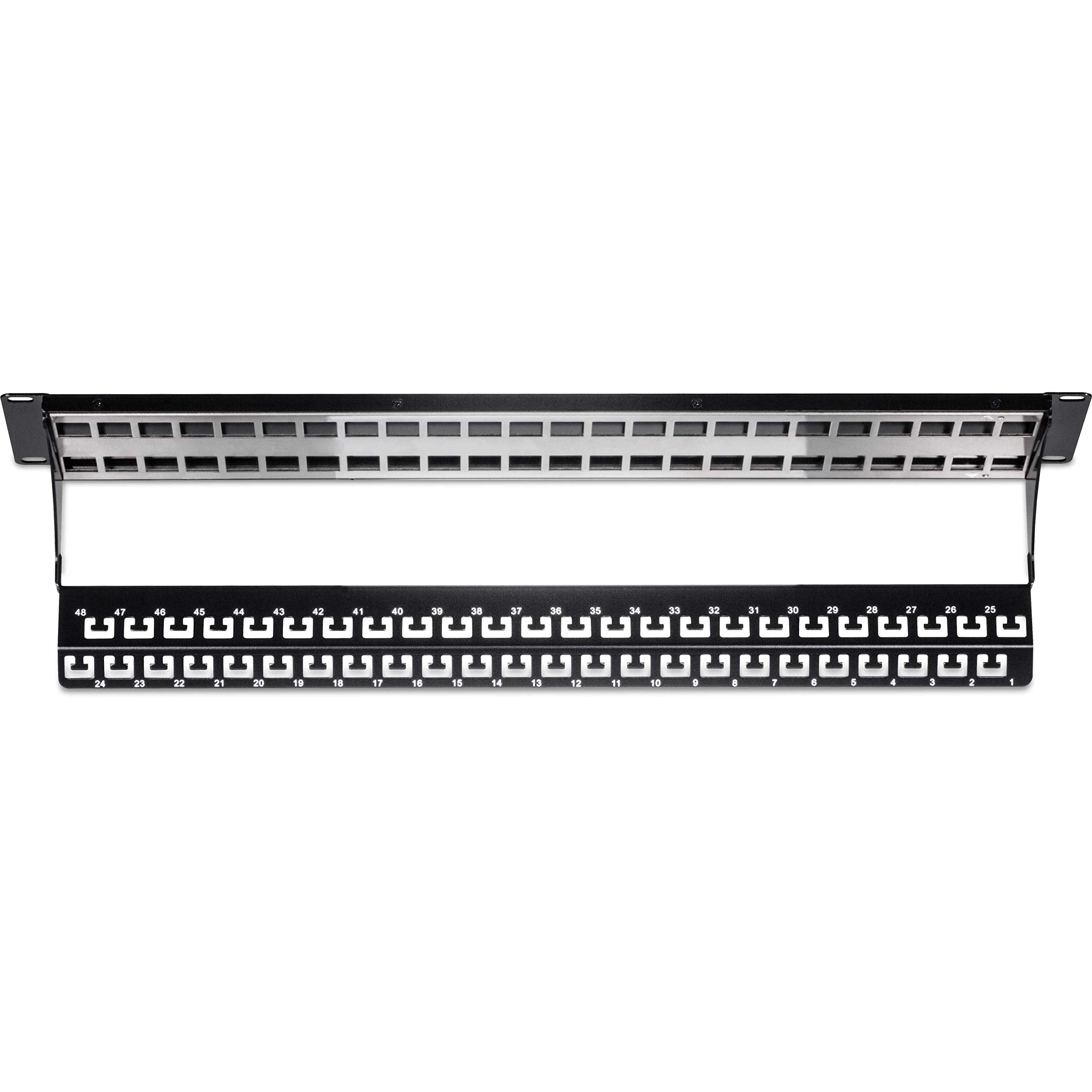 Trendnet 48 Port Blank Keystone Shielded 2U Hd Patch Panel, Tc Kp48S, 2U 19A Metal Rackmount Housing, Network Management Panel,