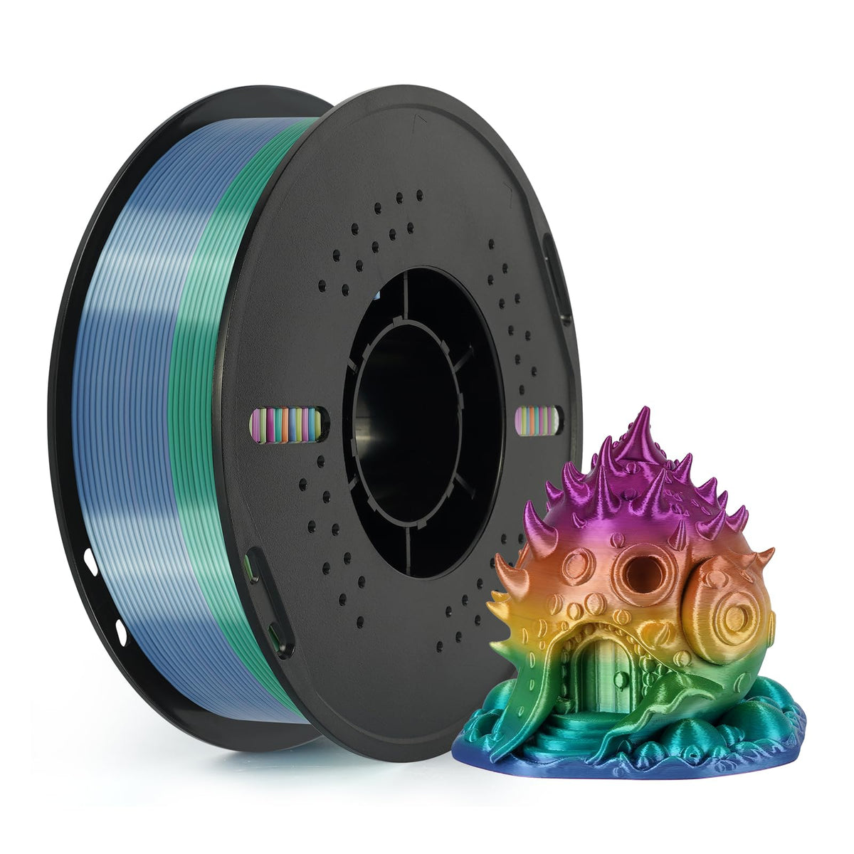 Kingroon Silk PLA Filament 1.75mm Rainbow Color Changing Filament 3D P ...