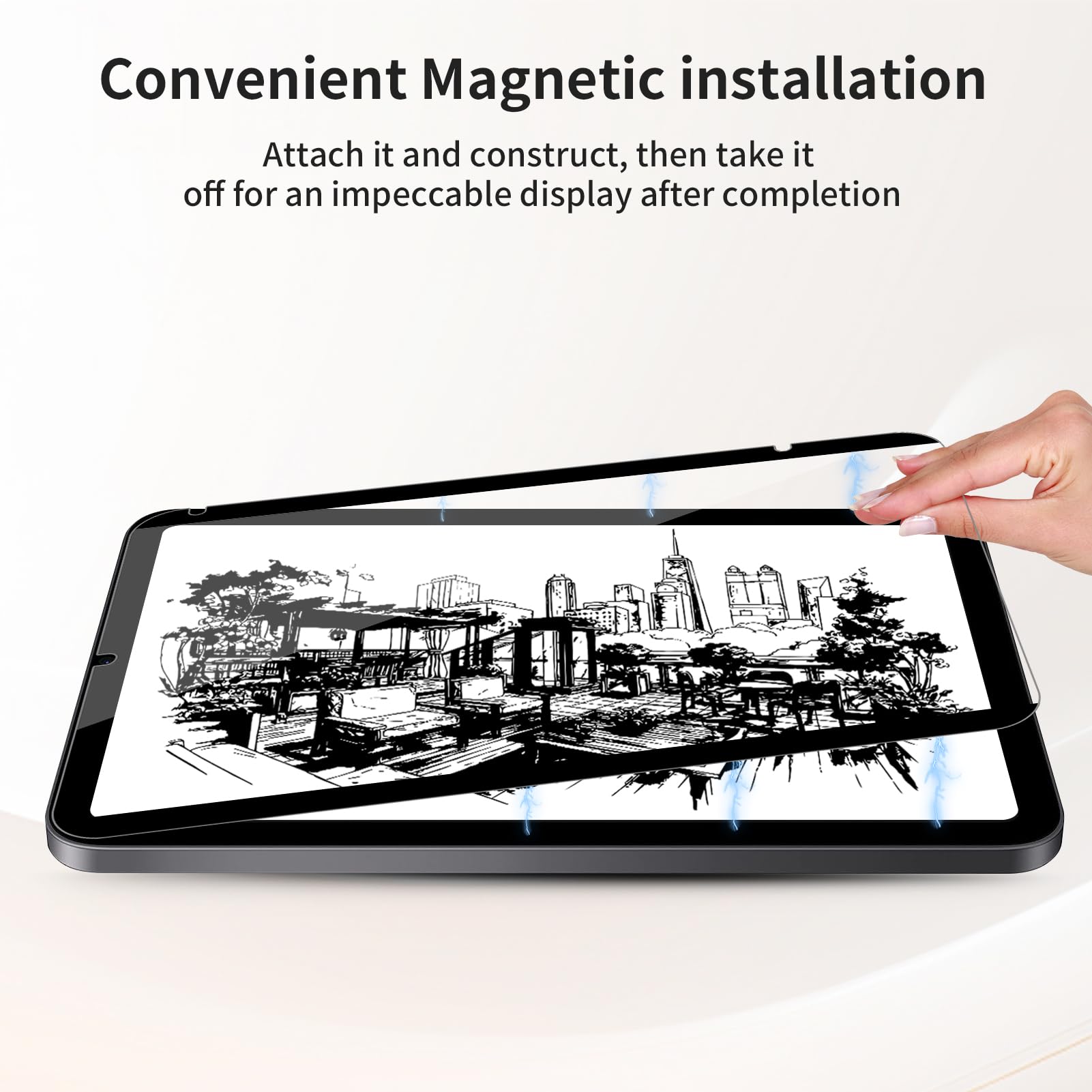 Softamm Paperfeel Magnetic Screen Protector For Ipad Mini 6 (2021) 8.3 Inch, Matte Pet Film For Drawing & Writing Feel Like On P