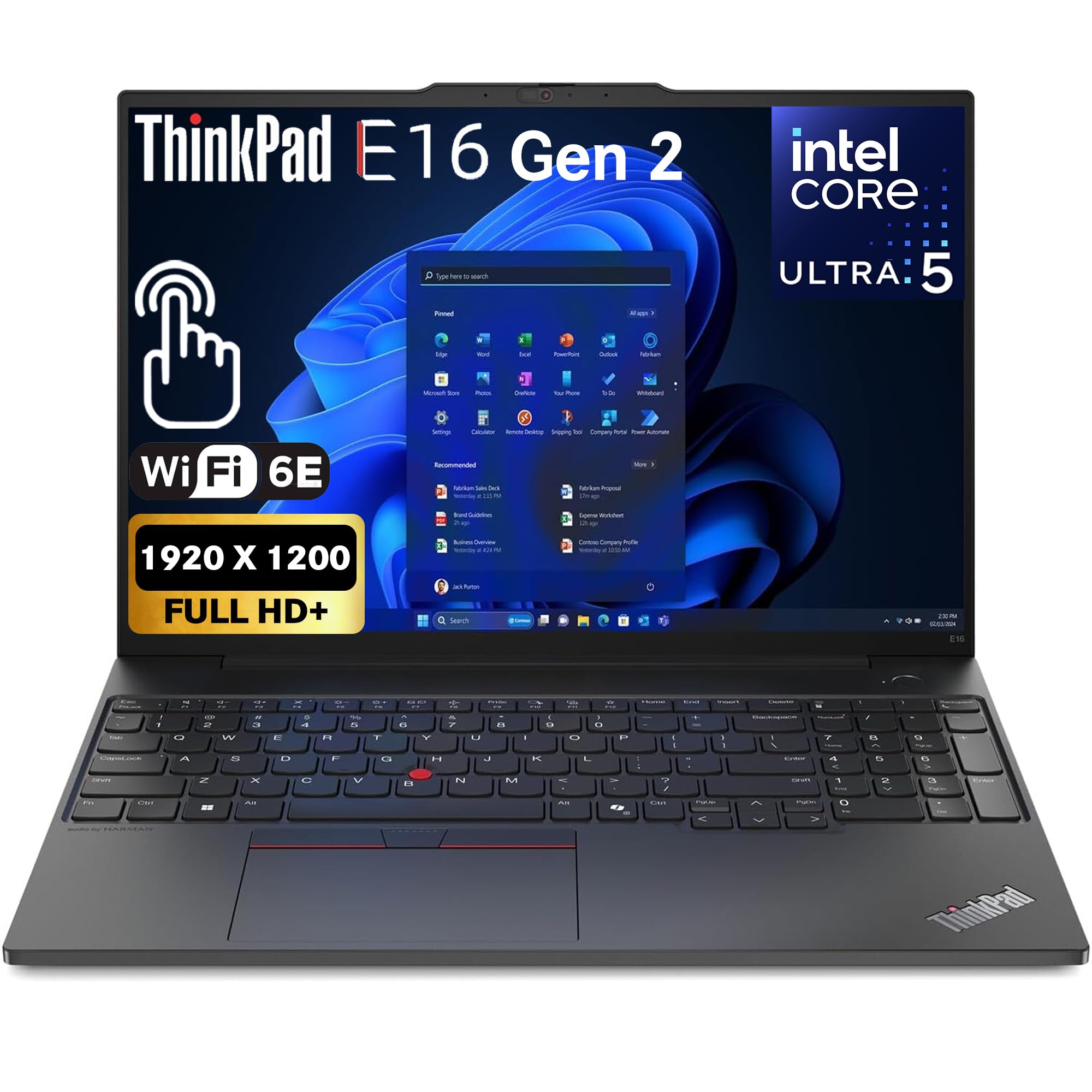 Lenovo ThinkPad E16 Gen 2, FHD+ 16, Touchscreen, Intel Ultra 5-125U (Beats i7-1355U), 16GB RAM, 1TB NVMe, FPR, Backlit Keyboard,
