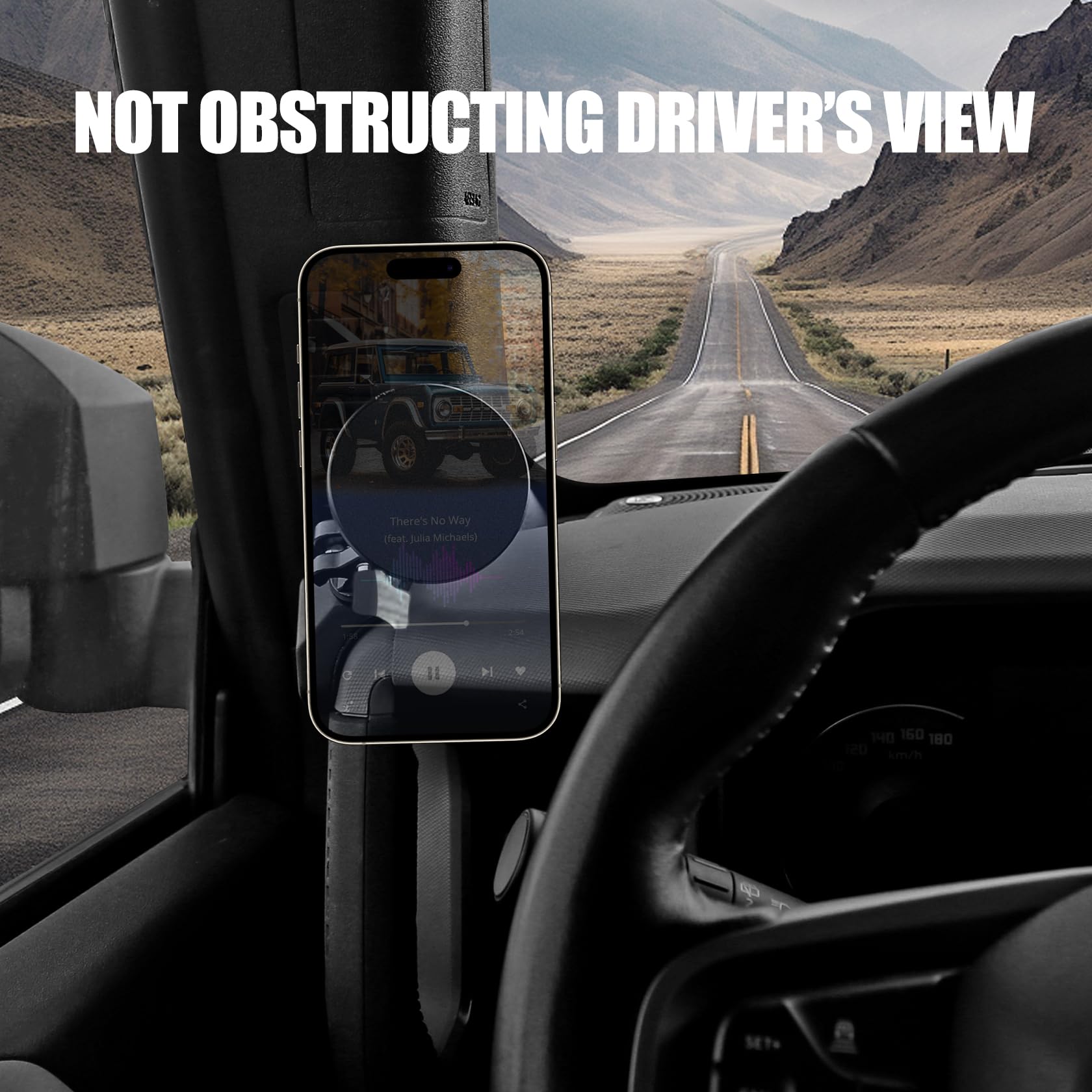 Mabett Magnetic Phone Holder For Ford Bronco 2021 2022 2023 2024 2025, Adjustable Angles 360Phone Mount For Bronco Accessories