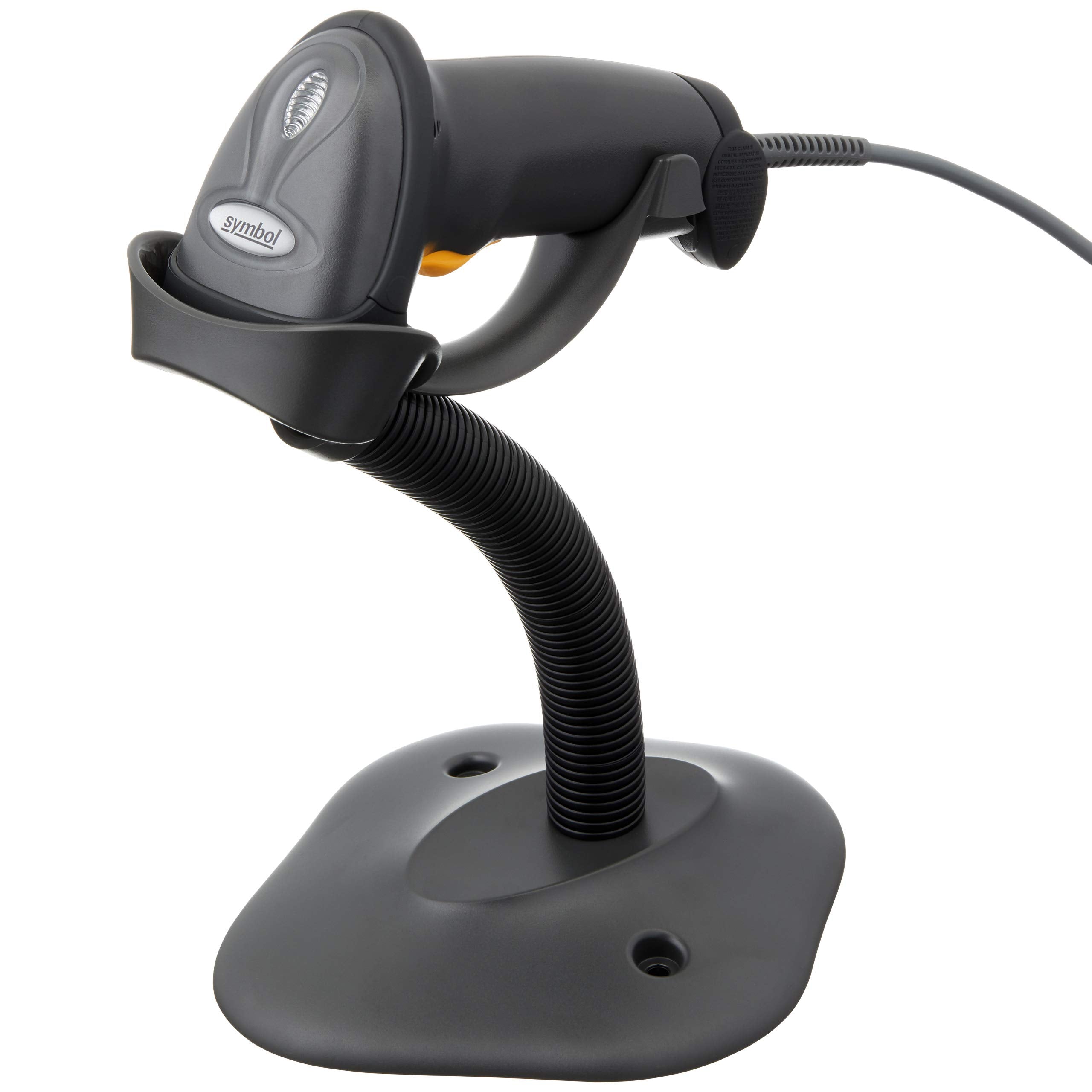 Symbol Zebra LS2208 Series Corded Handheld Standard Range Laser Scanner Kit with Gooseneck Stand and Cable Twilight Black LS2208
