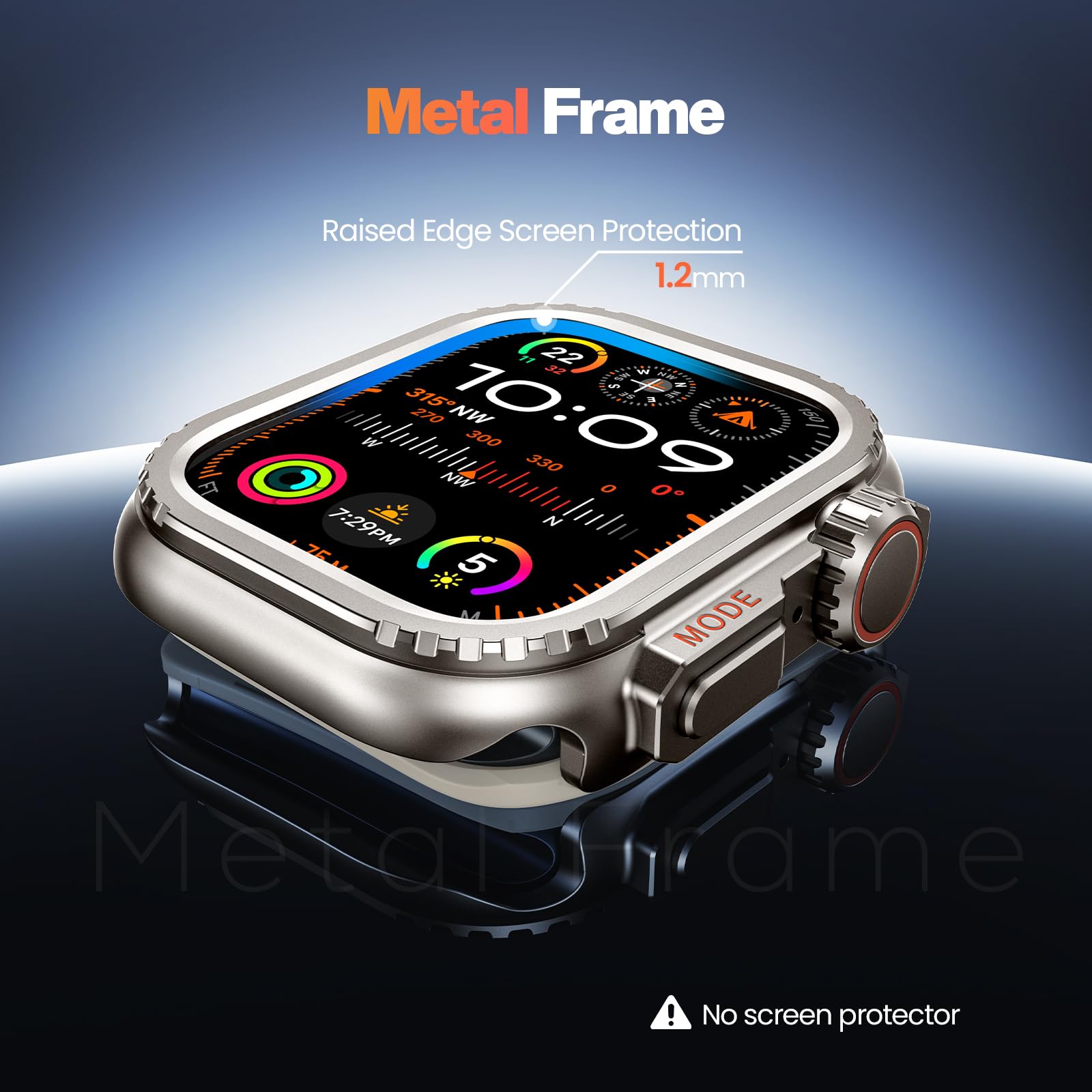 Goton Metal Bumper Case For Apple Watch 44Mm Series 6 5 4 Se Protector, [Turn 44Mm Into Ultra Seamlessly] Iwatch Rugged Bumper 4