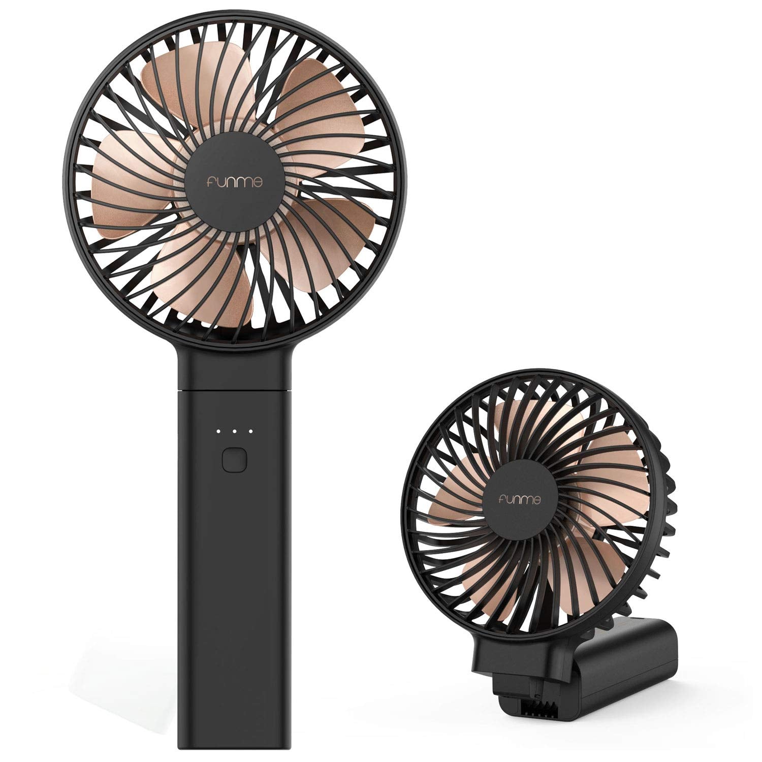 Outxe Funme Portable Handheld Fan 5000Mah Usb Desk Fan Person 4 Speed Settings For Outdoor Travel Black