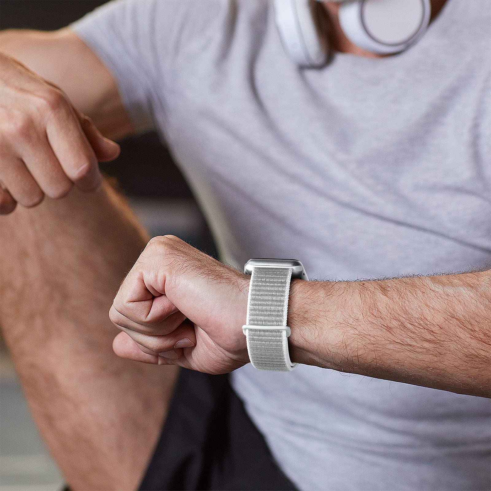 Getino Nylon Band Compatible With Apple Watch Bands 40Mm 41Mm 38Mm 42Mm 46Mm 44Mm 45Mm 49Mm Women Men, Breathable Soft Weave Str