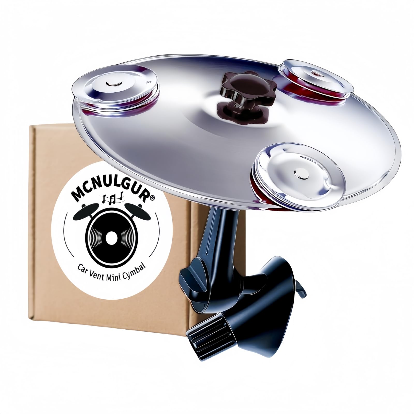 Car Vent Cymbal 1-Pack, 360 Rotating Mini Drum Crash Cymbal with Triple-Layer Sound, Universal Fit for All Vehicles, Easy DIY As