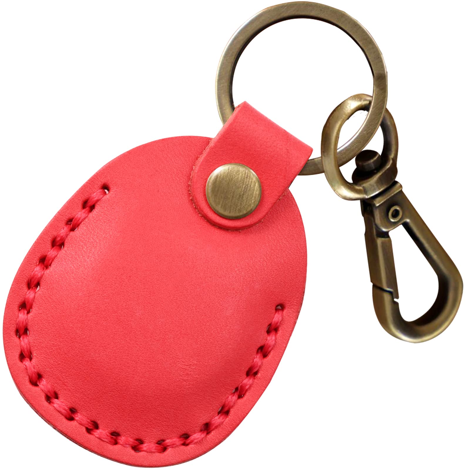 Genuine Leather Airtag Holder, Portable Air Tag Keychain With Key Rings Full Coverage Air Tags Hidden Case Cover Compatible For