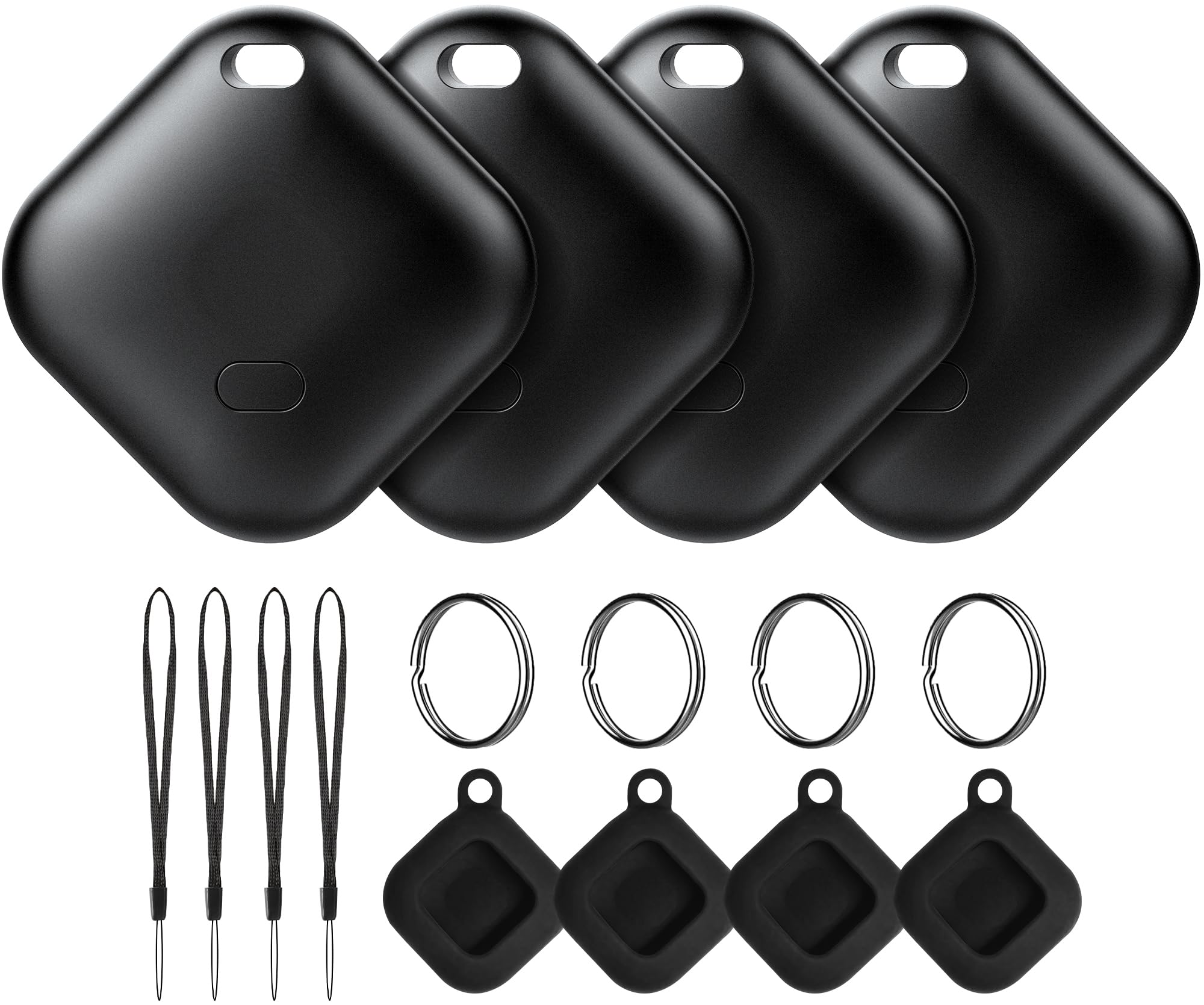 Air Tracker Tag for Android, Tags-4 Pack Luggage Tracker with 4 Case, Works via Google Find Hub App, Bluetooth Tracker Item Find