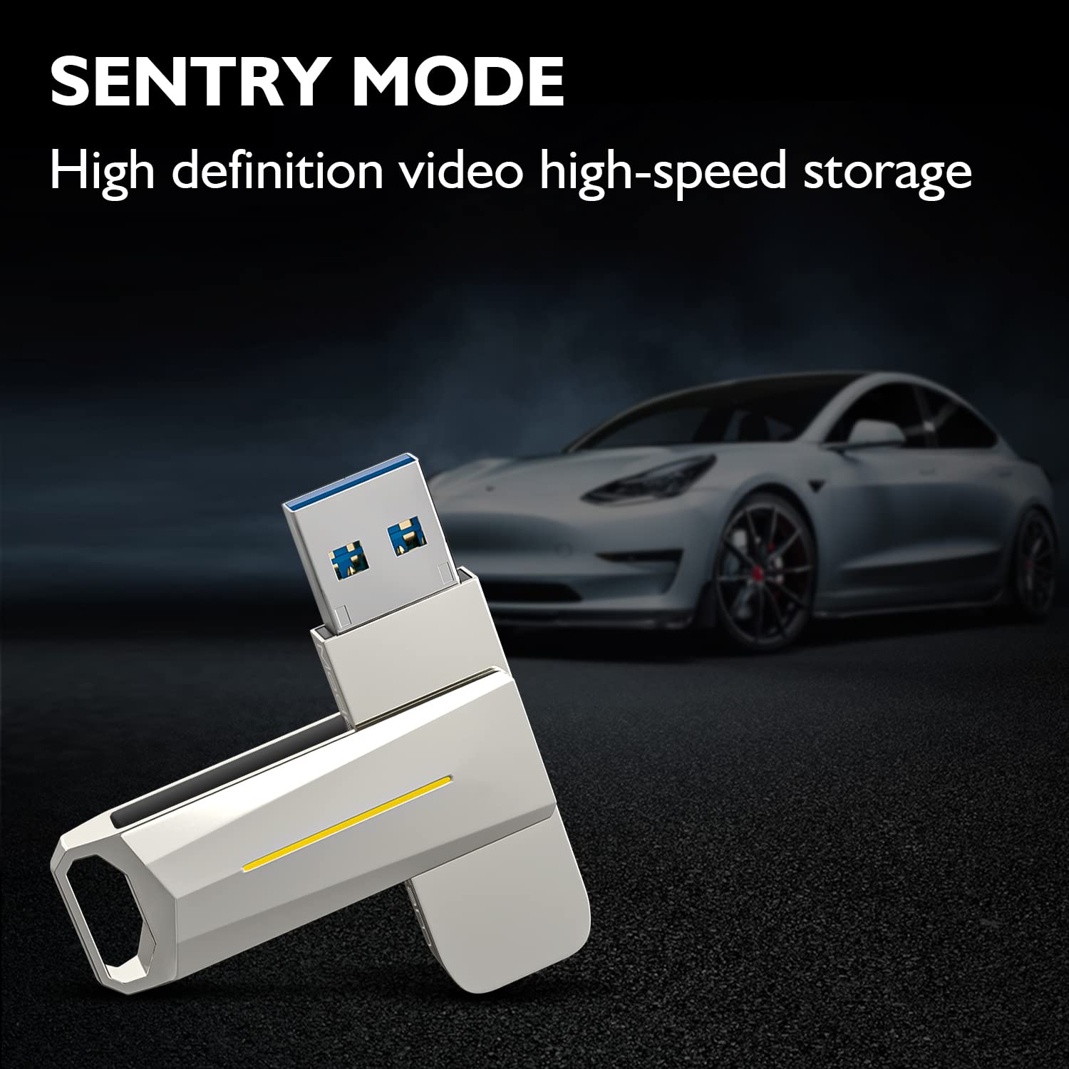 Sumk Dashcam Flash Drive For Tesla Model 3/Y/S/X 3.2 Usb, 128Gb, 200Mb/S, Plug In And Stay For Car Audio System & Dashcam Sentry