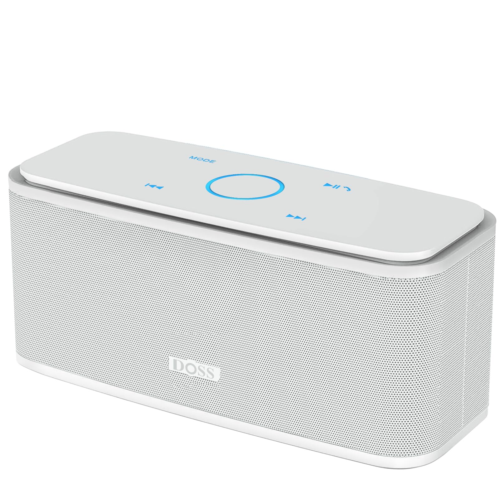Doss Soundbox Touch Wireless Bluetooth Speaker With 12W Hd Sound And Bass, Ipx5 Water Resistant, 20H Playtime, Handsfree, Portable For Office, Home, Outdoor, Travel White