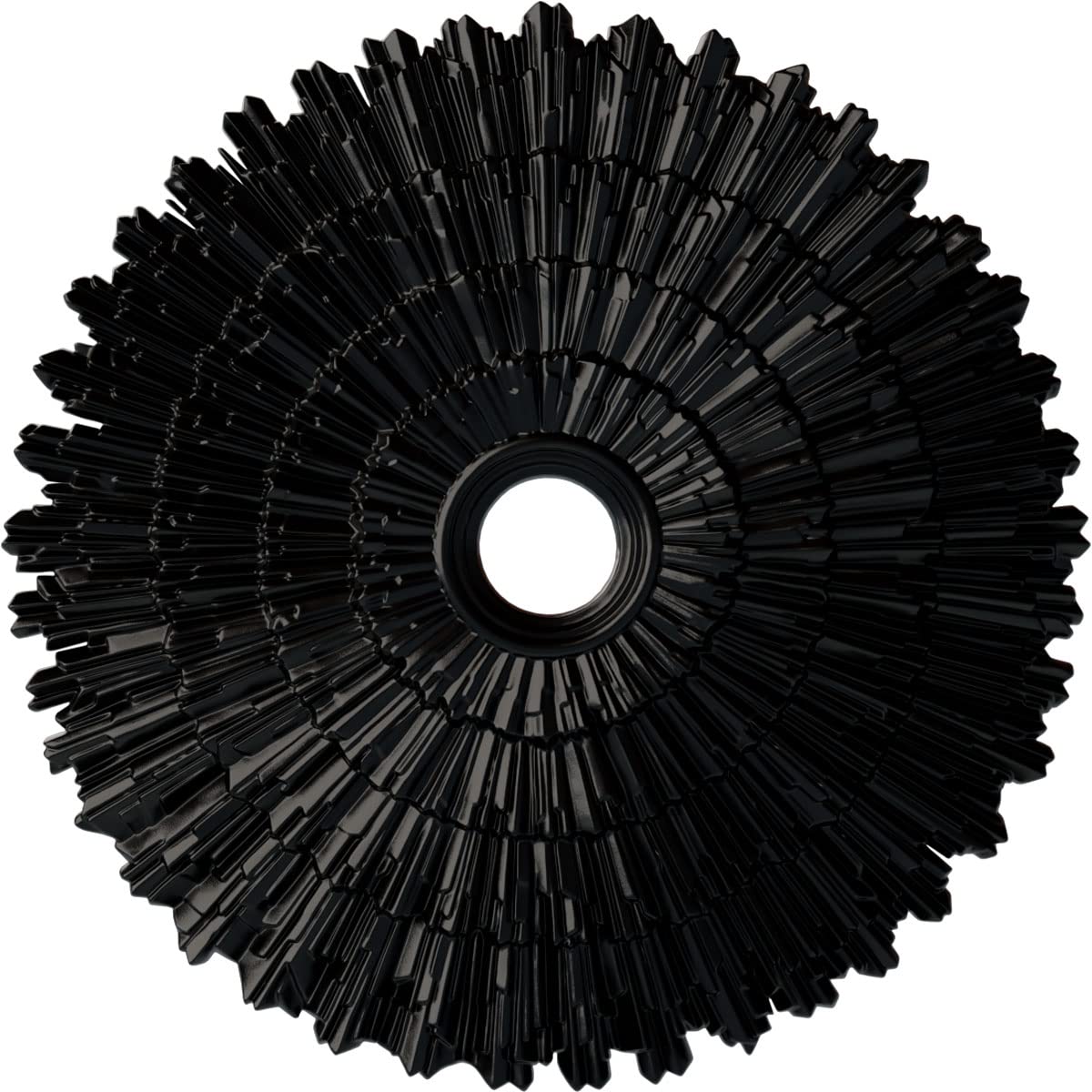 Ekena Millwork CM24ENBLF 24 3/4OD X 3 1/4ID X 1 7/8P Eryn Ceiling Medallion Fits Canopies Up To 4, Jet Black