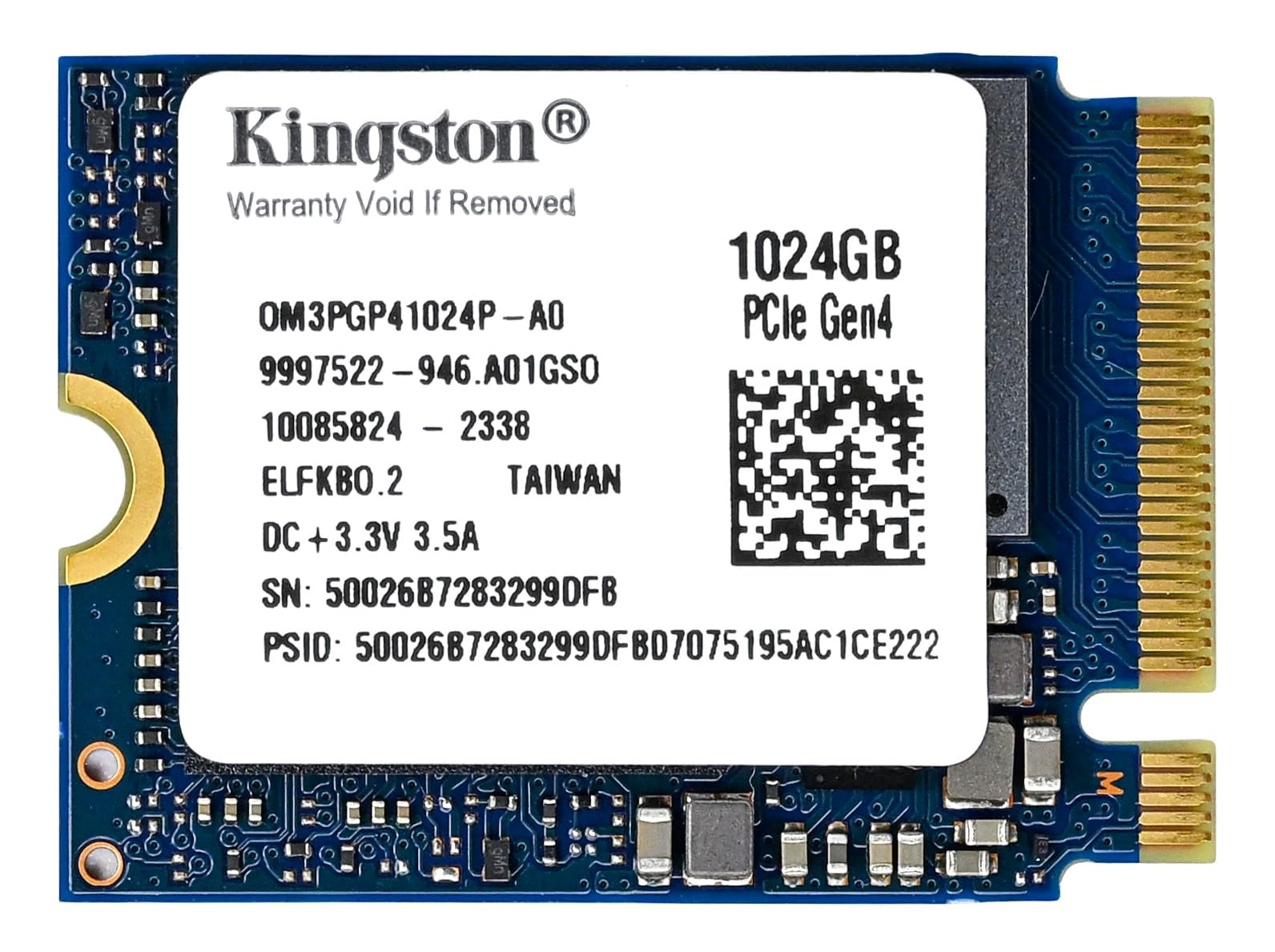 Kingston 1Tb M.2 2230 Pcie Gen 4.0X4 Nvme Ssd Tlc Nand (R/W Speeds Up To 4,540/4,230 Mb/S) Om3Pgp41024P A0 Compatible With Steam