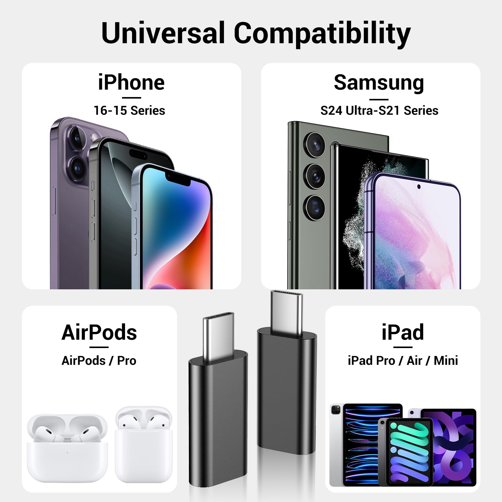 Temdan 4 Pack Lightning To Usb C Adapter For Iphone 15/16 Pro/16 Pro Max/Plus,Samsung S24,Gender Changers,Usb C Charger Connecto