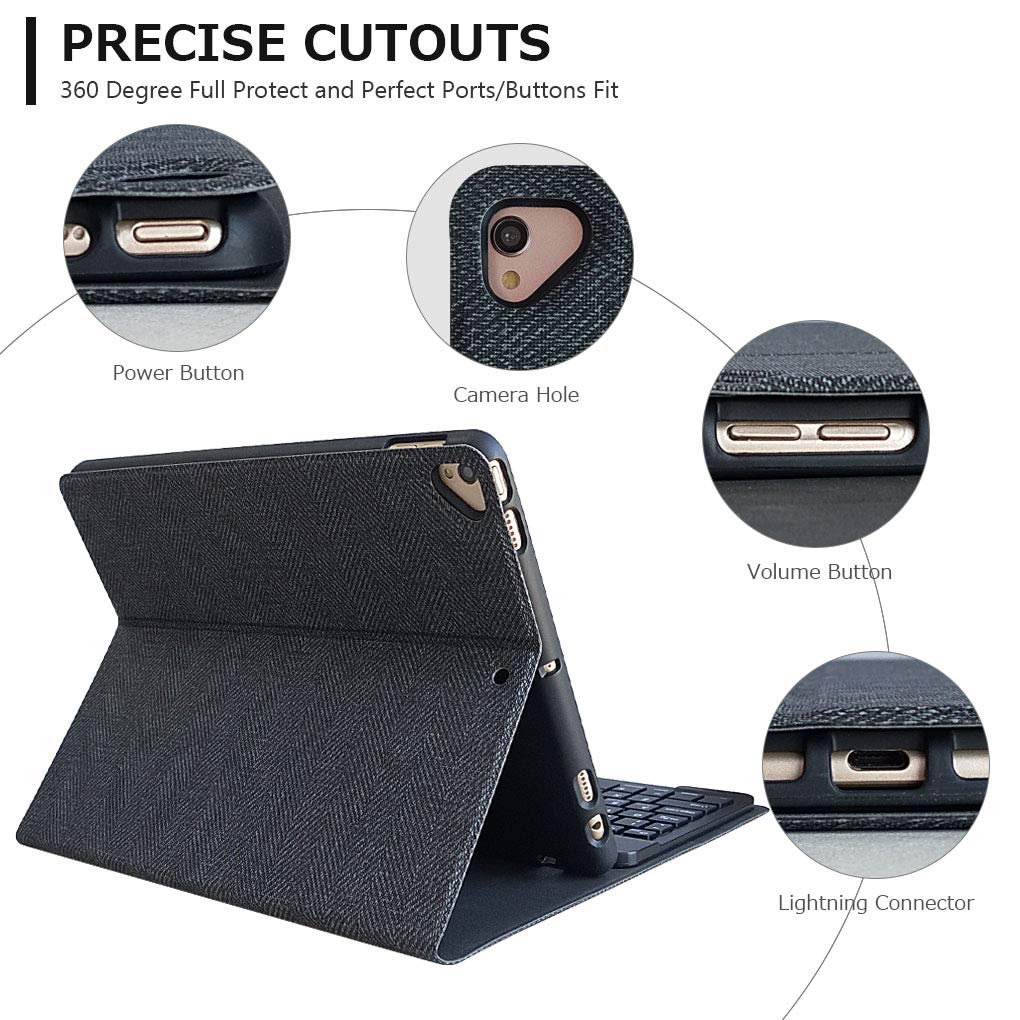 Mmk For Ipad Keyboard Case For 10.2'' 9Th/8Th/7Th Generation 2021/2020/2019, Detachable Wireless Bt Keyboard With Magnetic Prote