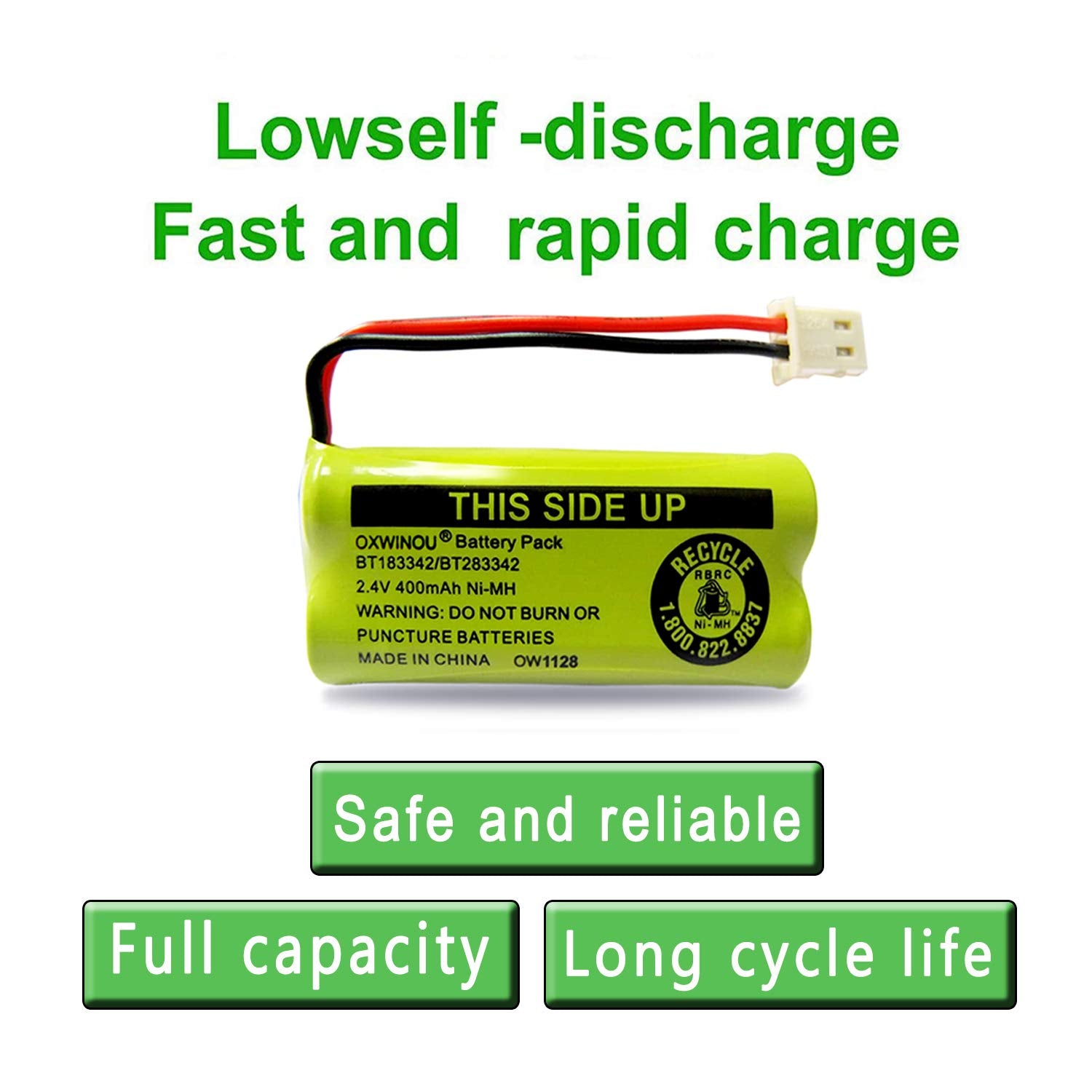 Oxwinou Replacement Battery Bt183342/Bt283342 Bt166342/Bt266342 Bt162342 / Bt262342 Bt166342 Compatible With Cs6114 Cs6419 Cs671