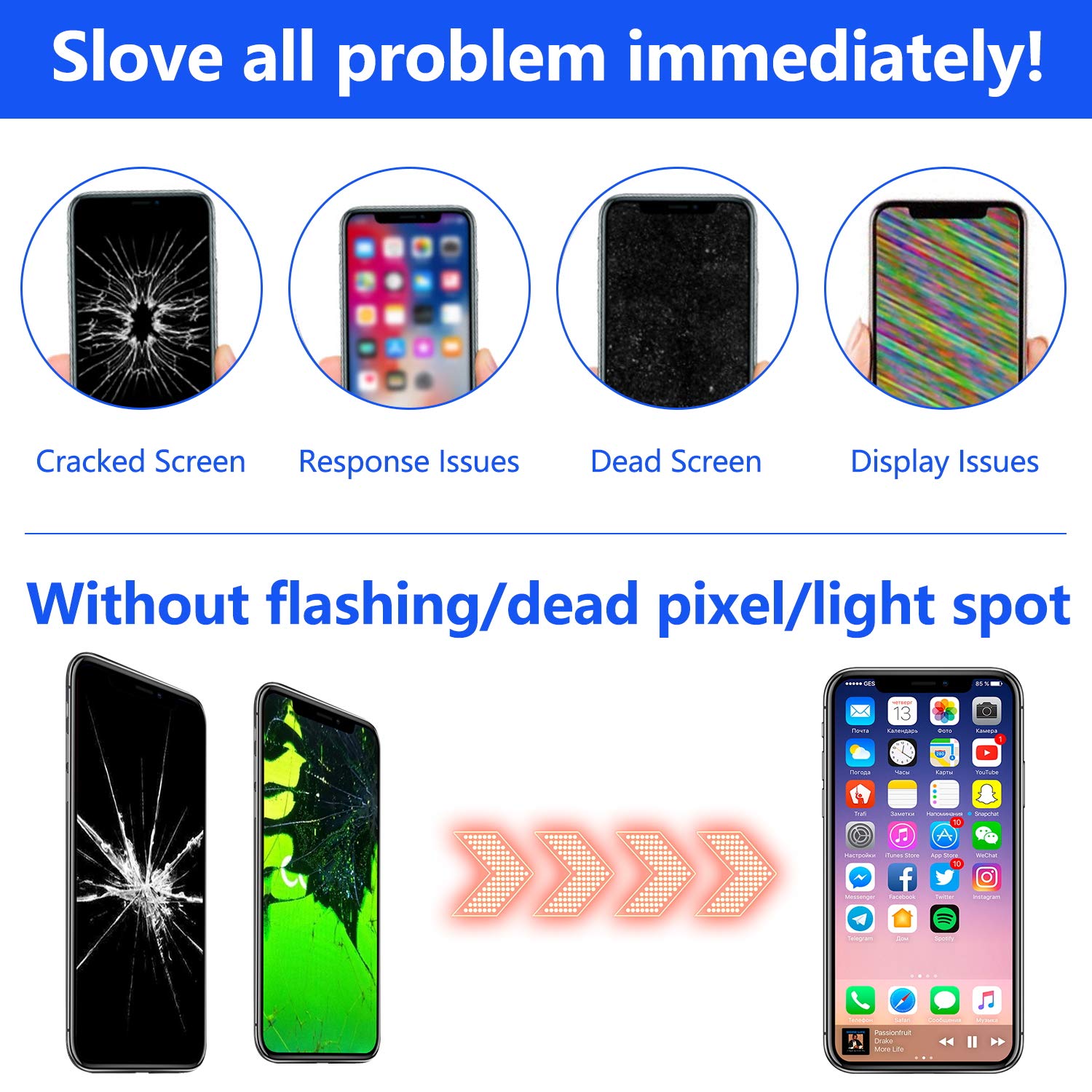 For Iphone 11 Screen Replacement 6.1 Inch, Diykitpl 3D Touch Lcd Digitizer Replacement For A2111, A2223, A2221, With Repair Tool