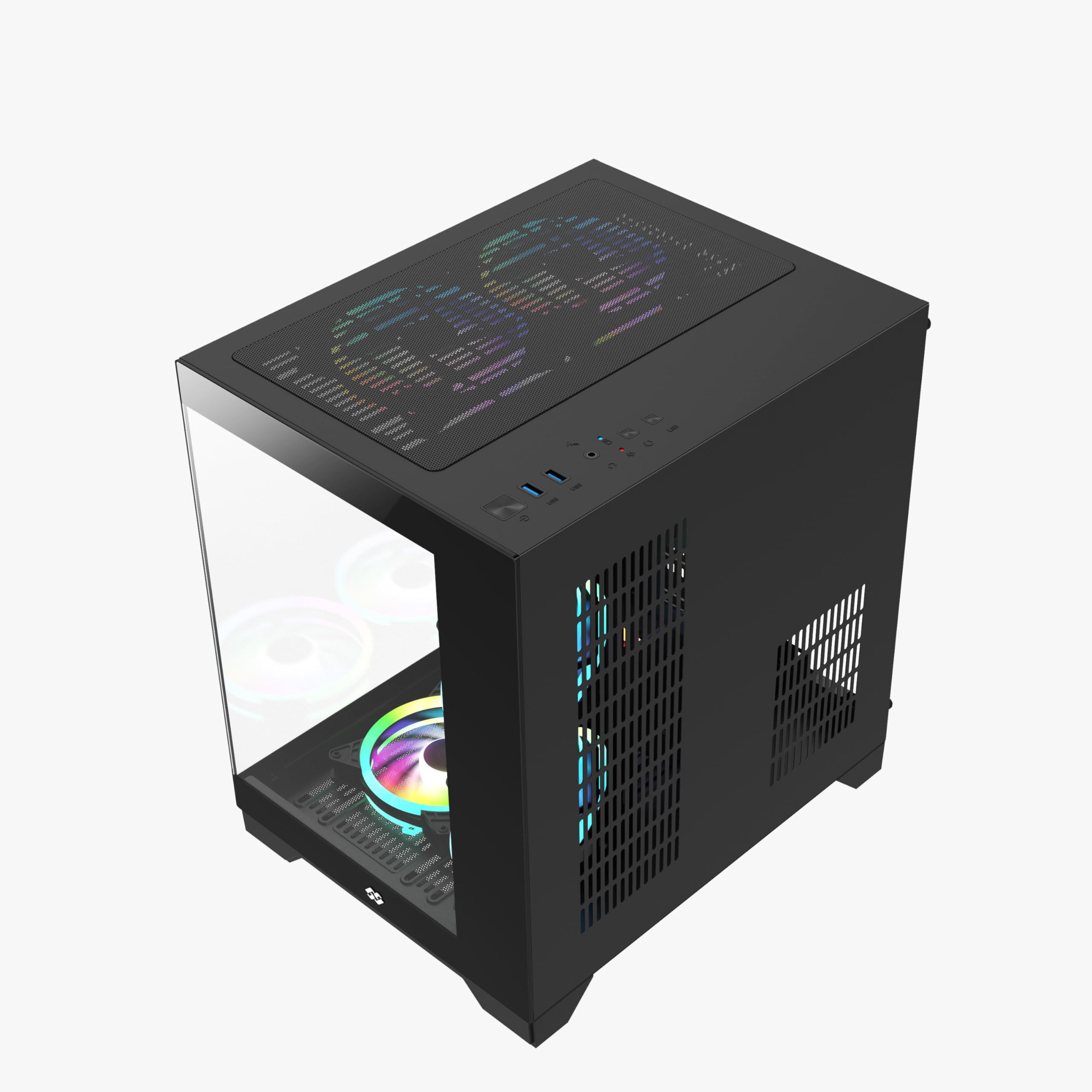 Bluegears Bgears B Pellucid Microatx Gaming Pc Case With Infinity Tempered Glass And Usb 3.0 X 2. (Fan Sold Separately)