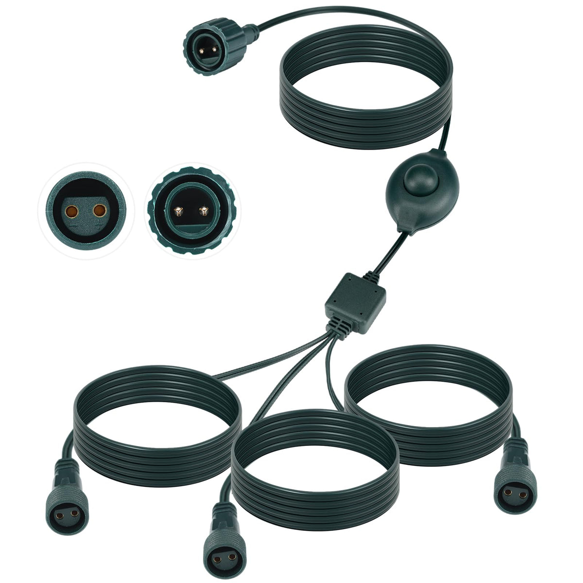 Kanayu 72 Inch 3-Way Splitter Connector for Christmas Lights ...
