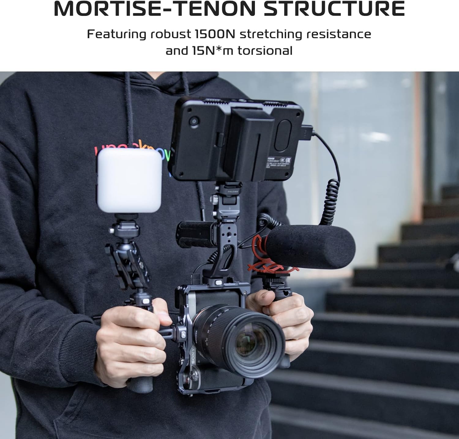 Falcam F22 Camera Monitor Mount, Dual Quick Release Field Monitor Mount Holder With 1/4  Screws, 360 Swivel And 180 Tilt Aluminu