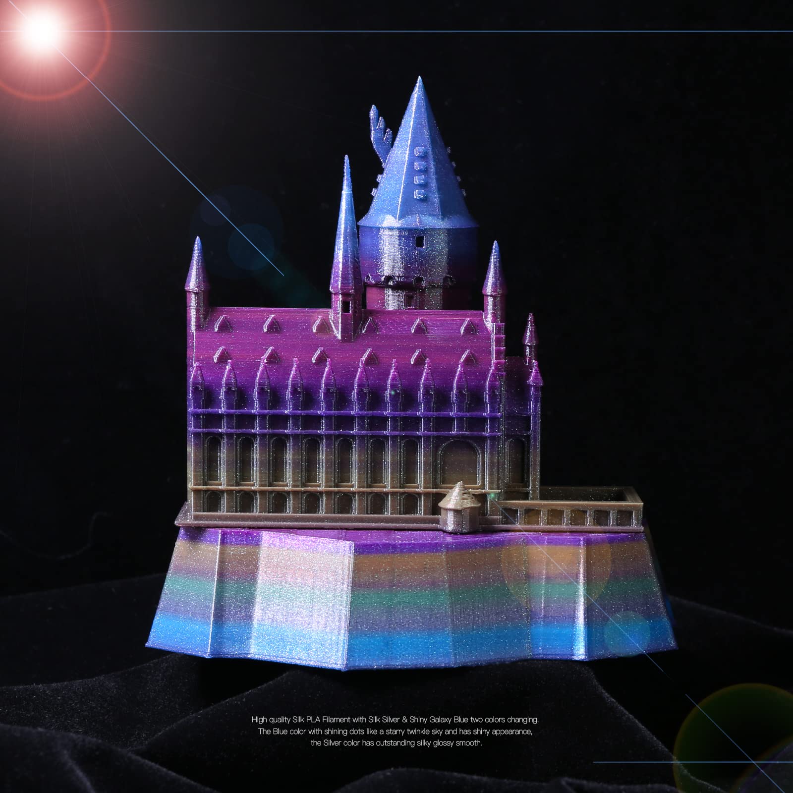 Amolen Pla 3D Printer Filament Pla Filament 1.75Mm, Color Change Filament 1.75Mm Changeable Purple Green Gold Red Purple Color S