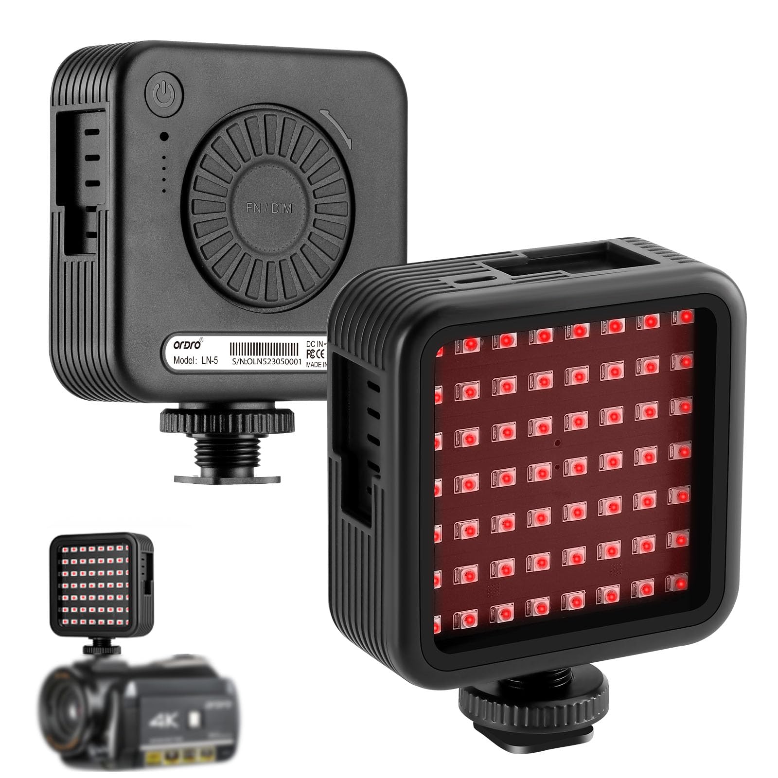 Ordro Ln 5 Ir Night Vision Light For Camera, 2023 New Upgraded Version Infrared Night Light For Enhancing Camera Night Shooting