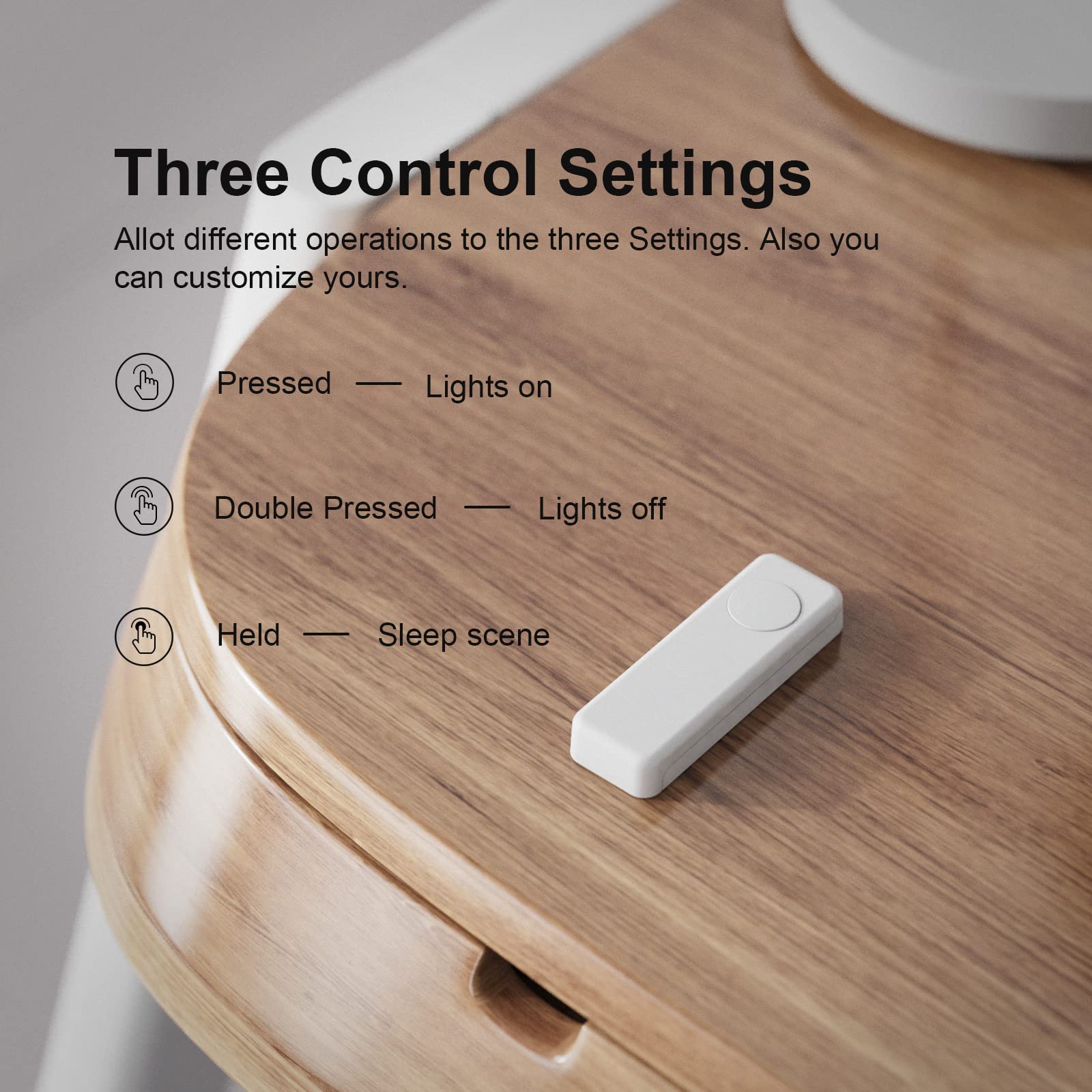 Thirdreality Zigbee Smart Button 2 Pack, 3 Way Remote Control, Require Zigbee Hub, Work With Smartthings, Aeotec, Hubitat, Home