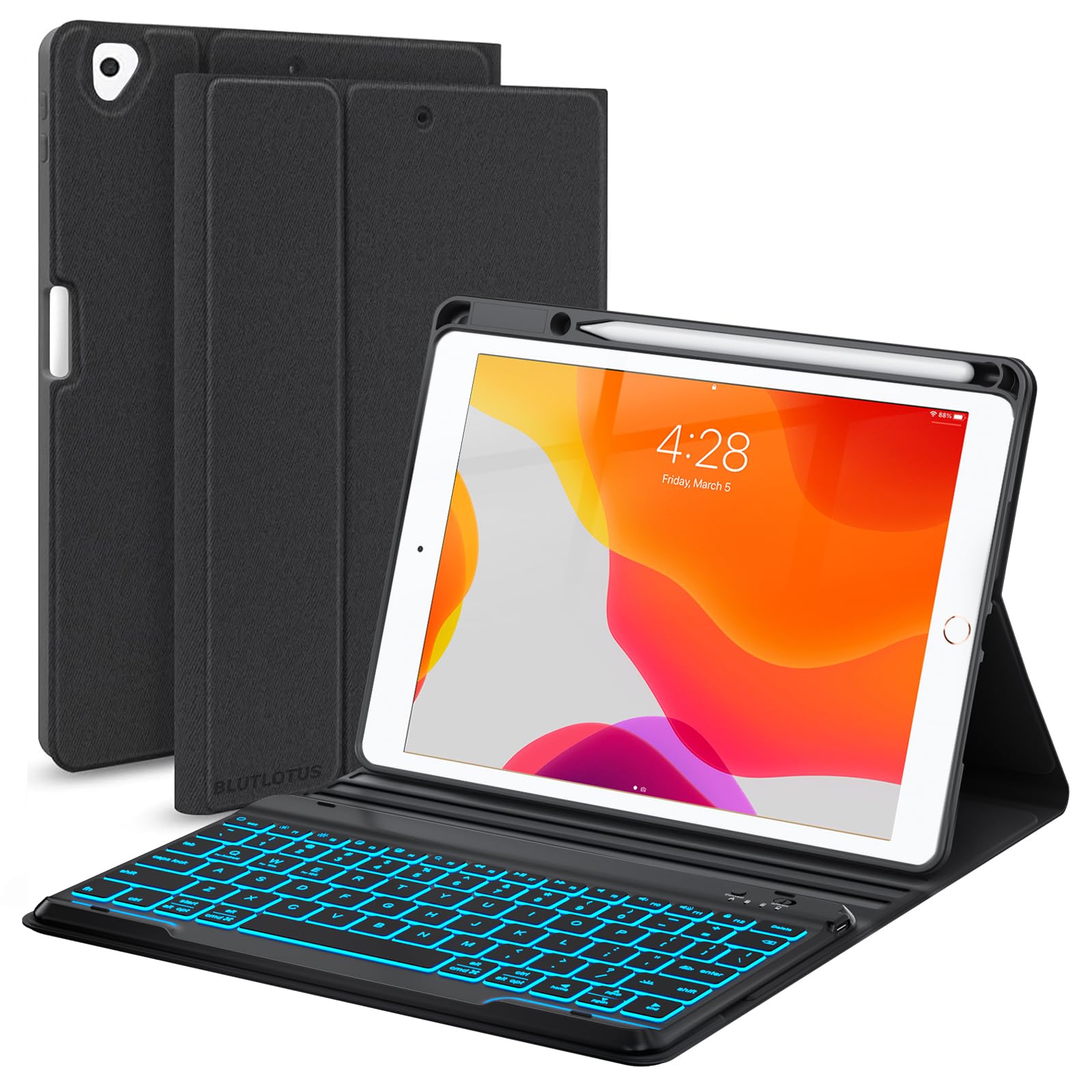 Keyboard Case for iPad 9th/8th/7th Generation 10.2 inch 2021/2020/2019, iPad Pro 10.5-inch Case with Keyboard,iPad Air 3 2019, 7