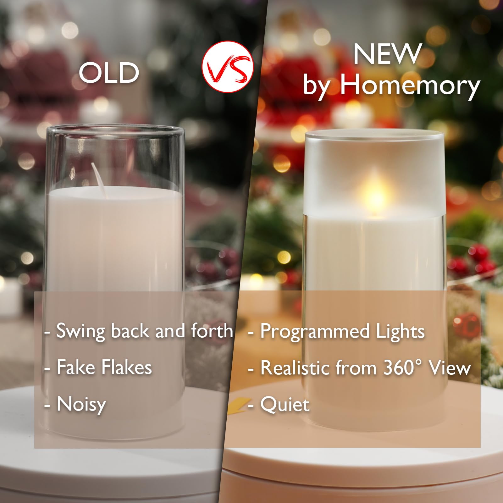 Homemory Realistic Flameless Candles With Flickering Flame, Led Candles, Battery Operated Candles With Remote And Timers, Froste