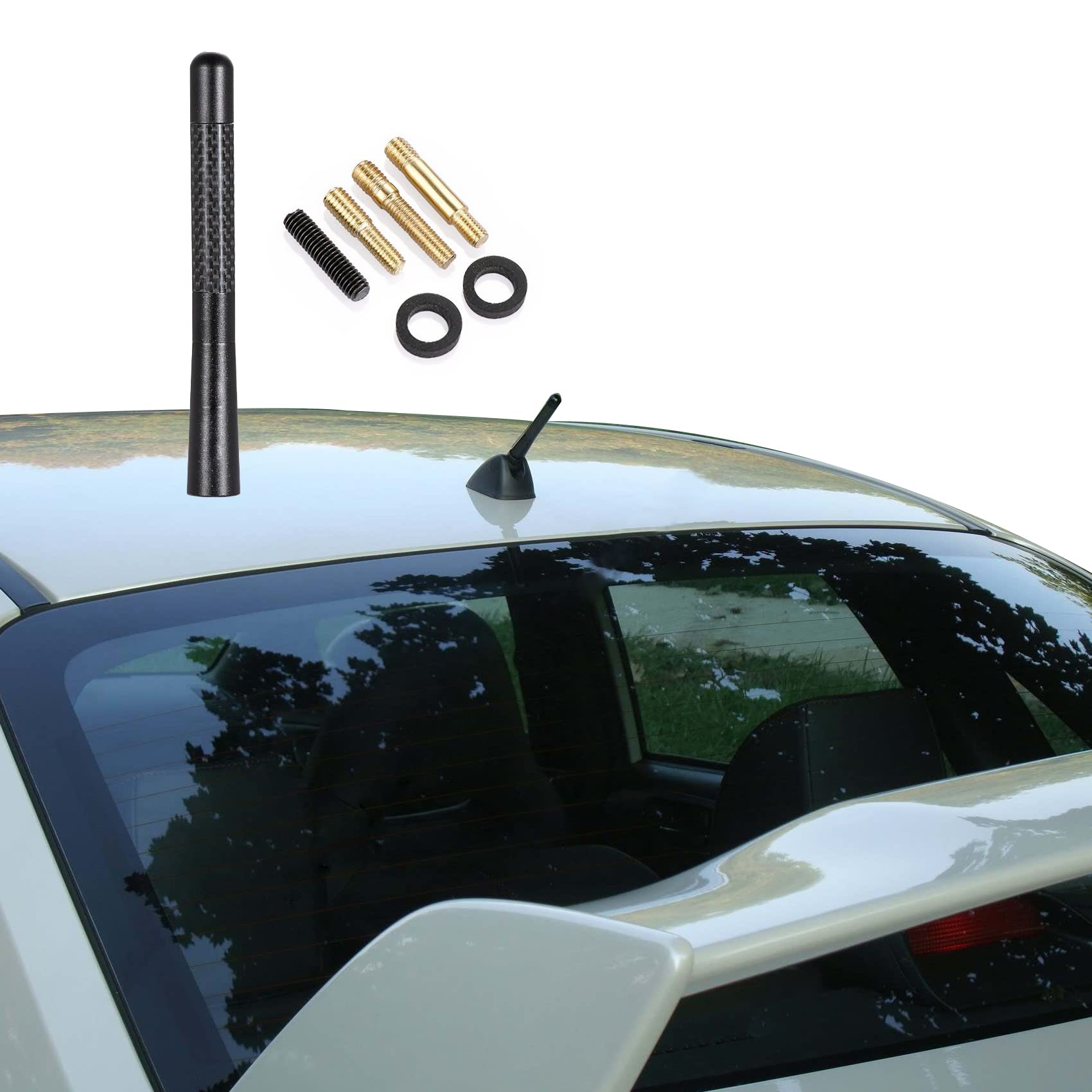 4.7 Inch Carbon Fiber Short Automotive Antenna, Short Carbon Fiber Radio Antenna, Carbon Fiber Antenna, Universal Car Antenna Re