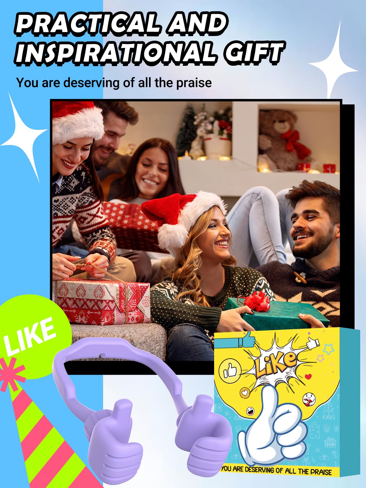 Christmas Stocking Stuffers For Teens Adults: Funny Gifts For Women Men Girls Boys Thumb Up Cell Phone Stand Holder Novelty Gadg