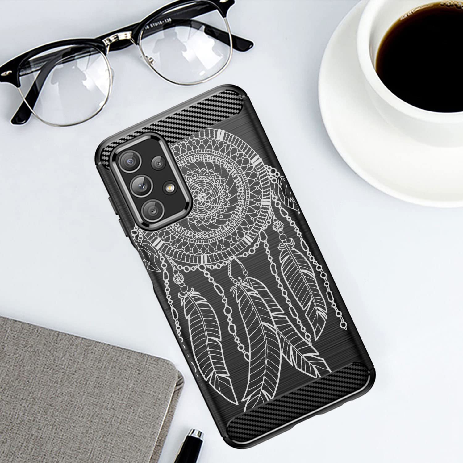 CasesOnDeck Phone Case for Samsung Galaxy A23 5G / A23 Matte TPU Carbon Fiber Dreamcatcher