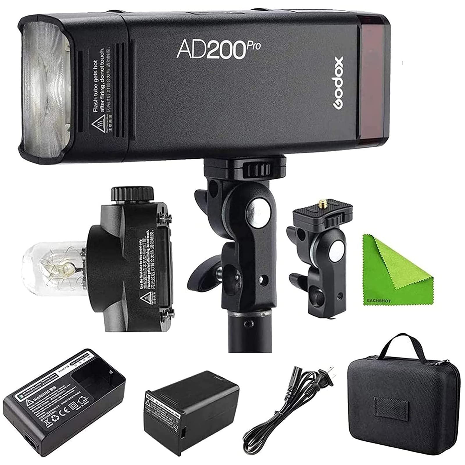 Godox Ad200 Pro Ad200Pro 200Ws 2.4G Flash Strobe, 1/8000 Hss, 500 Full Power Flashes, 0.01 1.8S Recycling, 2900Mah Battery, Bare