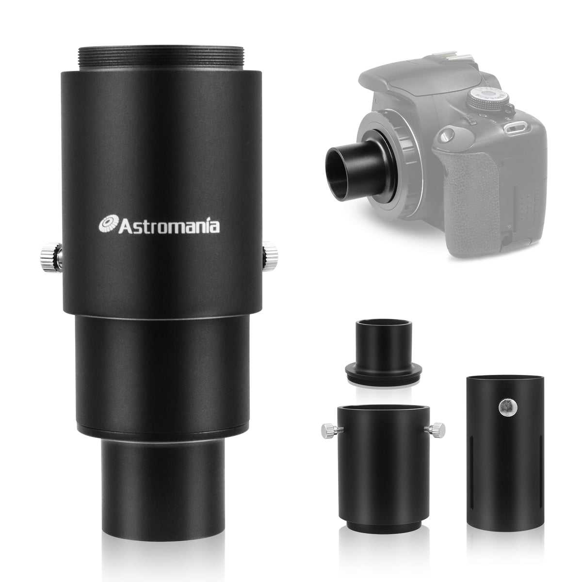 Astromania 1.25'' Extendable Camera Adapter   For Either Prime Focus Or Eyepiece Projection Astrophotography With Refractors Or 