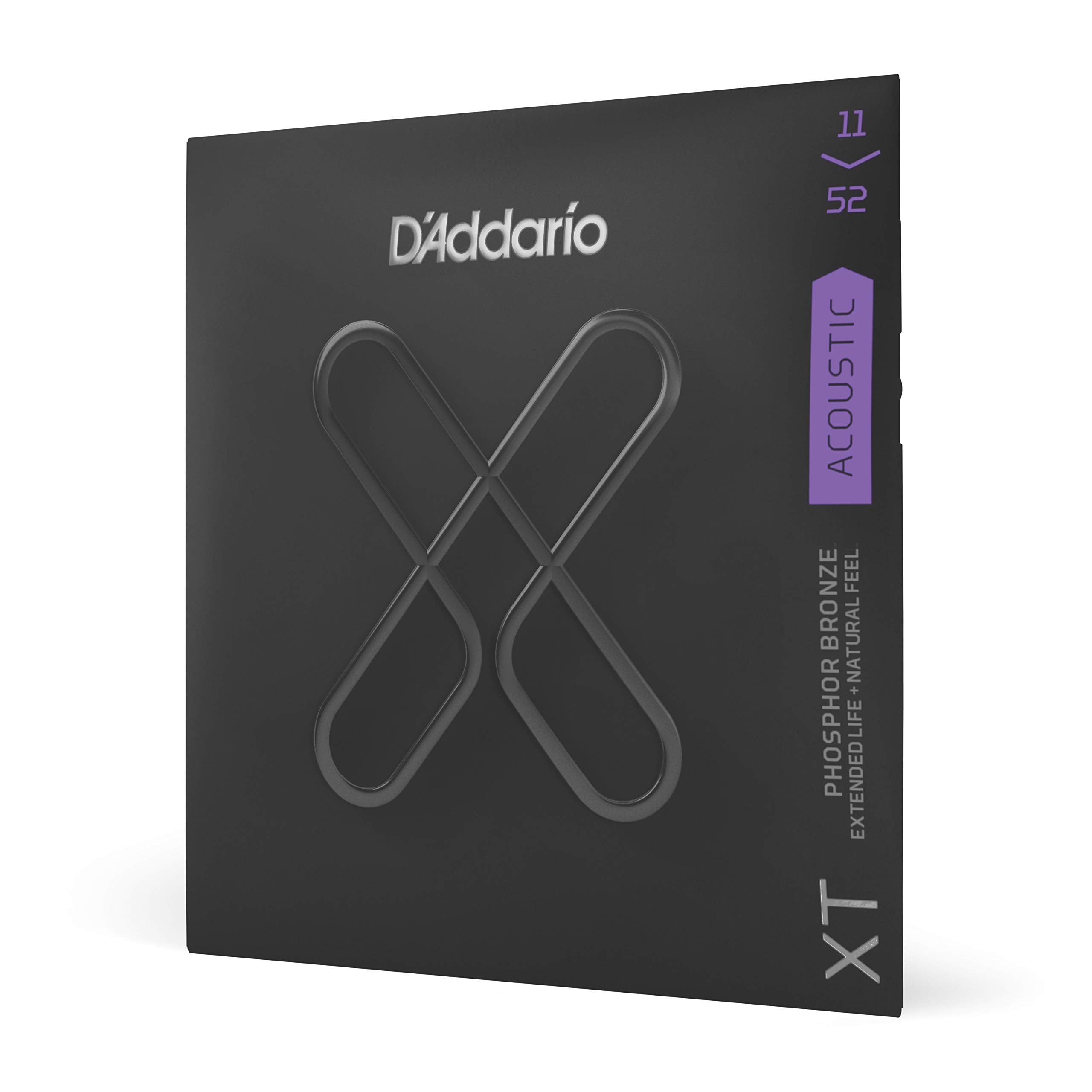 D'Addario Guitar Strings   Xt Phosphor Bronze Coated Acoustic Guitar Strings   Xtapb1152   Extended String Life With Natural Tone & Feel   For 6 String Guitars   11 52 Custom Light