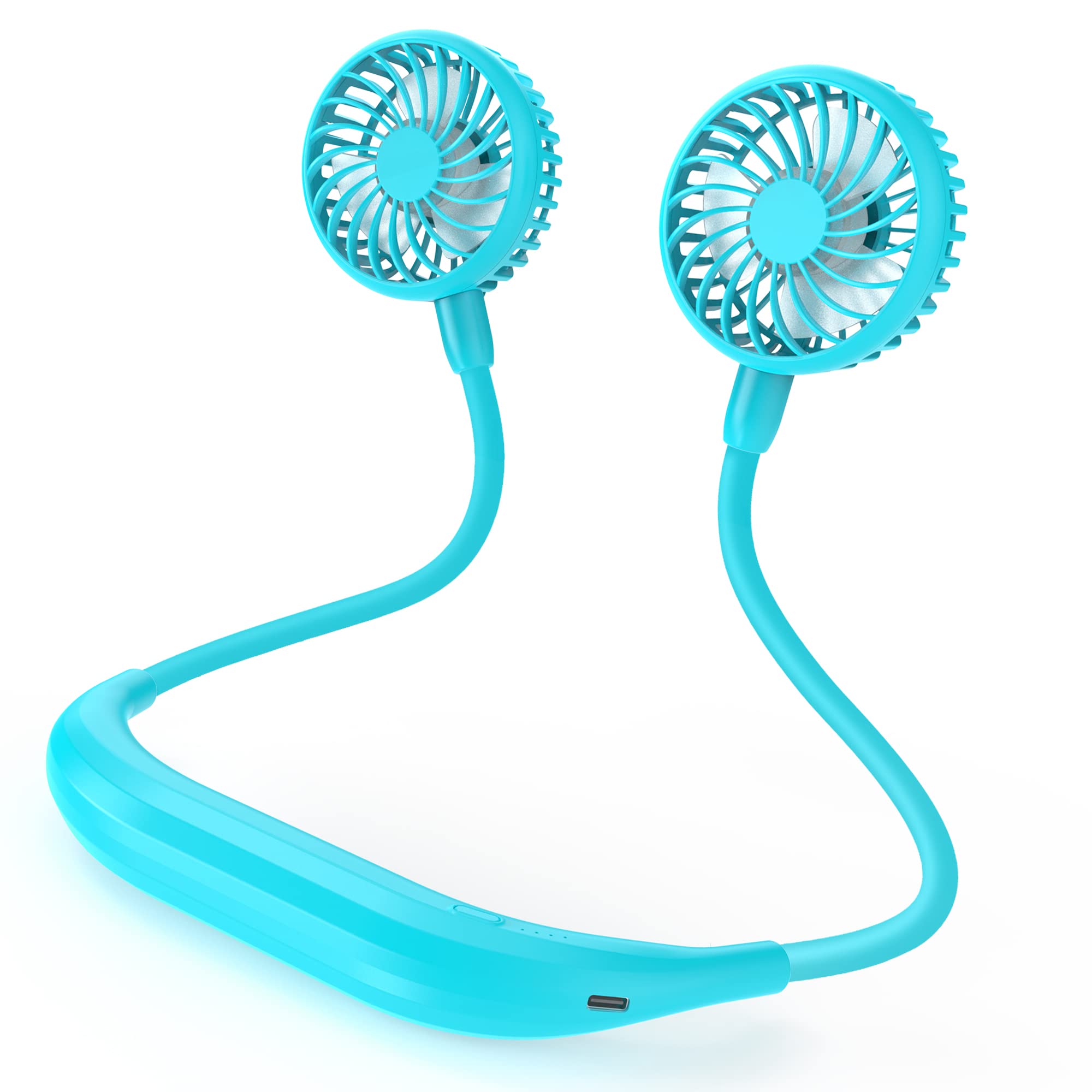 Portable Neck Fan, 2600Mah Battery Operated Sport Fan Ultra Quiet Hands Free Usb Fan With 3 Speeds, Strong Wind, 360 Adjustable 