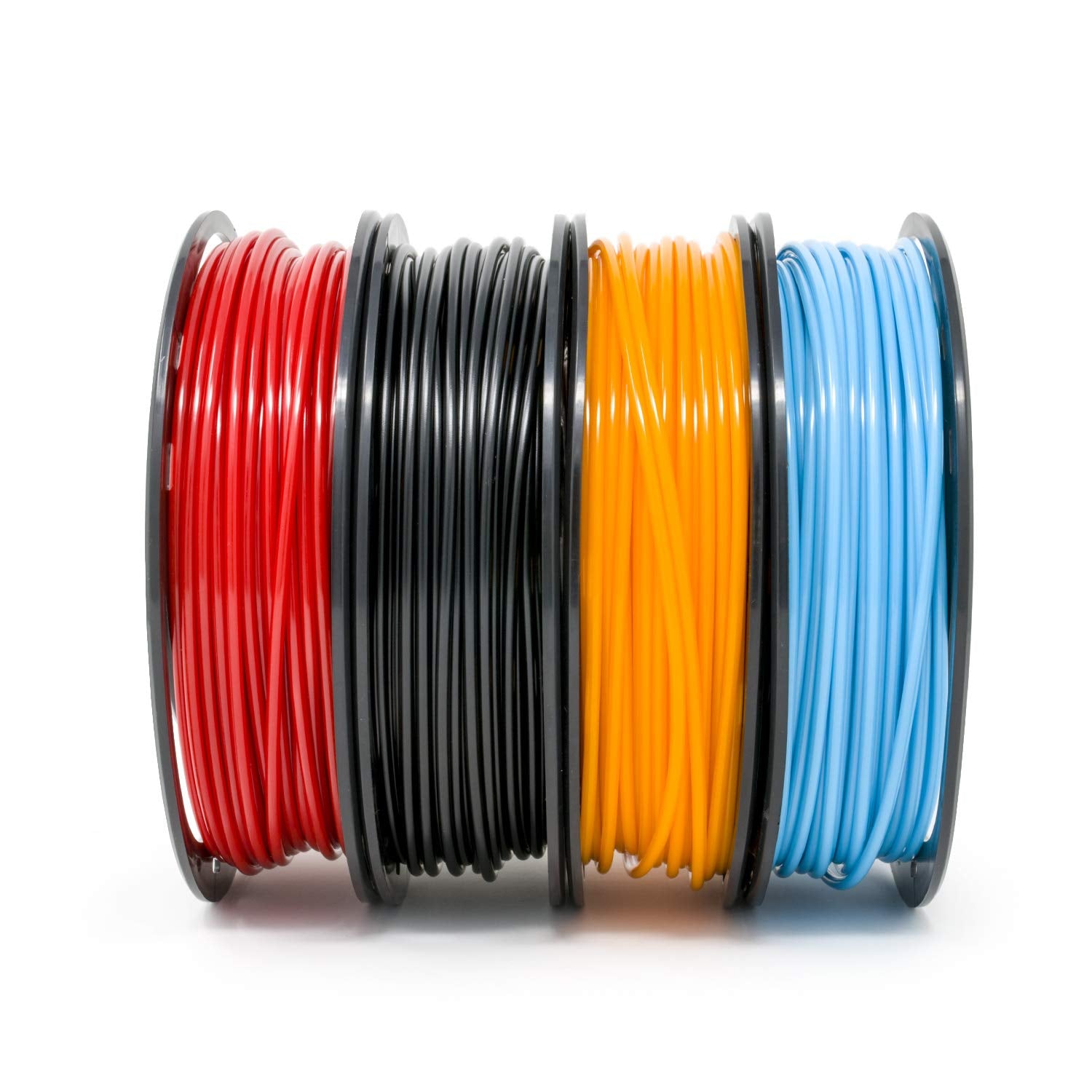 Gizmo Dorks Low Odor Abs 3D Printer Filament 1.75Mm 200G Sample Pack - Black, Sky Blue, Orange, Red