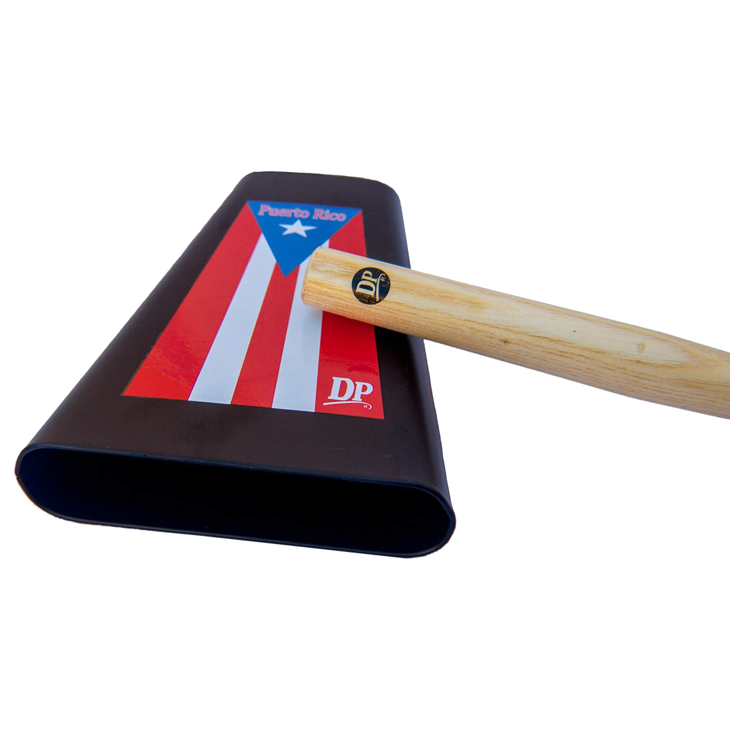Dp Music Puerto Rico Flag 8 Inch Metal Cow Bell Noise Maker With Beater And Bag   Cowbell For Sporting, Football Games, Events