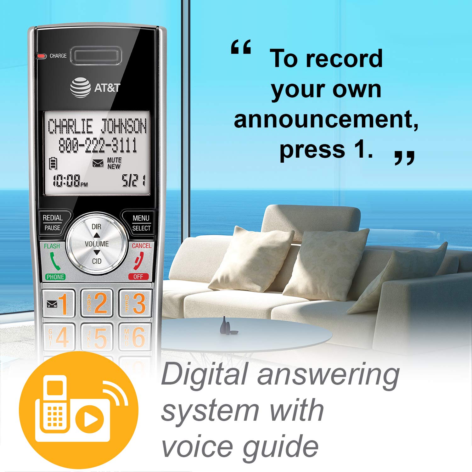 At&T Cl84215 Dect 6.0 Expandable Cordless Phone System W/Digital Answering