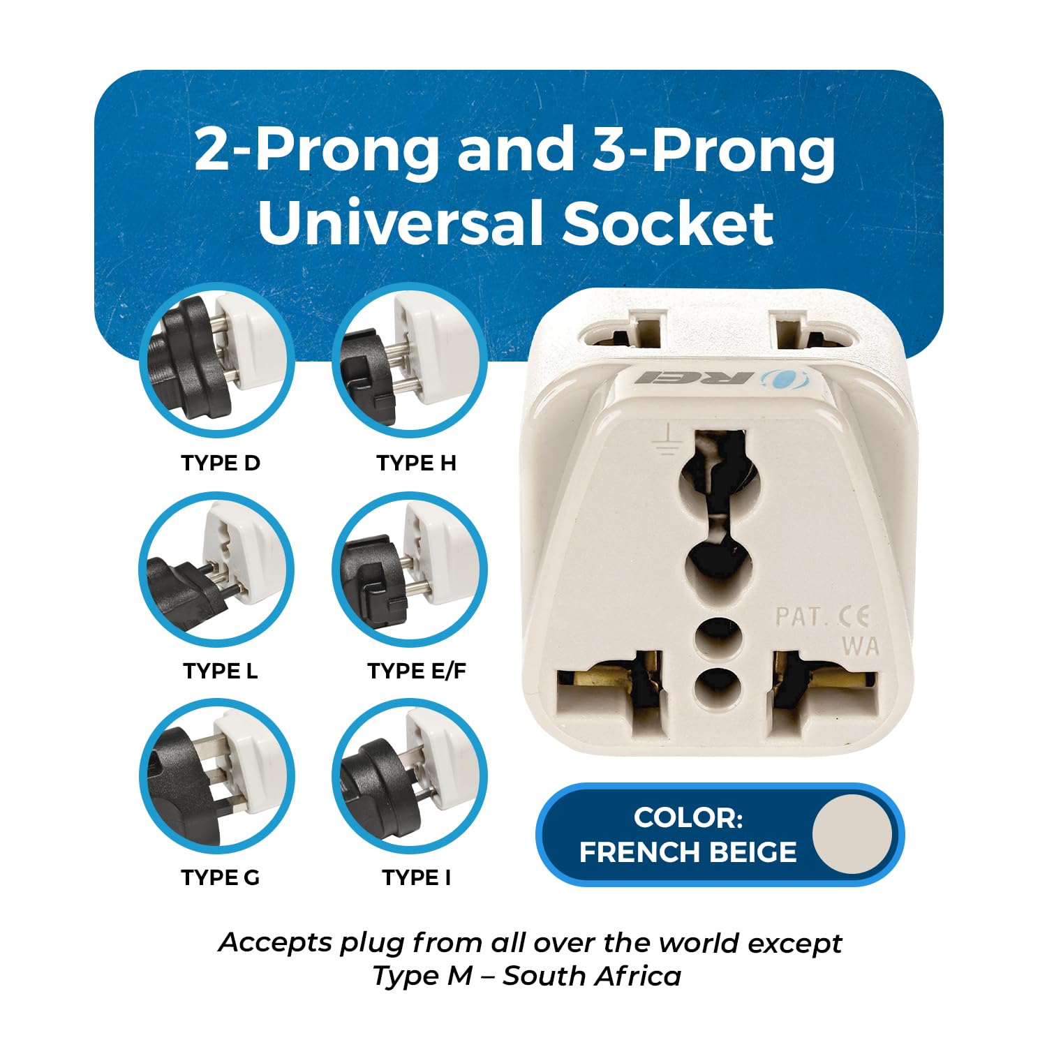 Orei Usa To Uk, Uae, Hong Kong & More (Type G) Travel Adapter Plug   2 In 1   Ce Certified   Rohs Compliant   4 Pack   White Col