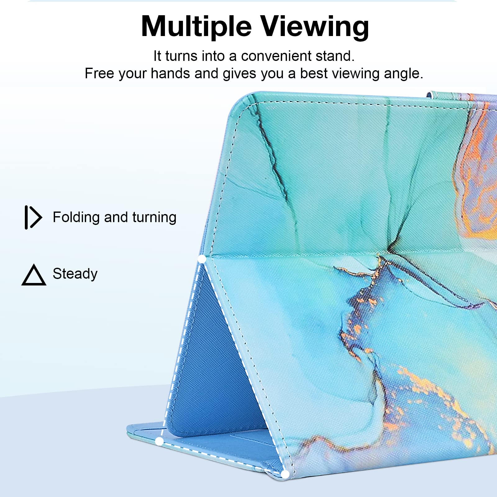 9.5 10.5 Inch Tablet Case, Universal Protective Cover Stand Folio Case For 9 10 10.2 Inch Android Touchscreen Tablet, Green Gold