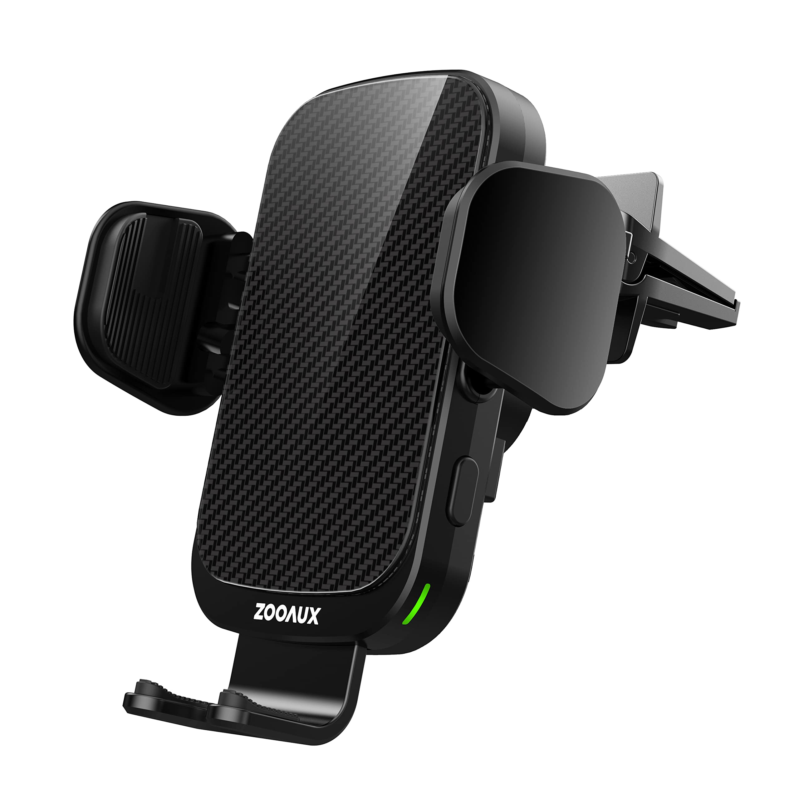 Zooaux Wireless Car Charger Vent Mount, 15W Fast Charging Auto Clamping Car Mount, Air Vent Car Phone Holder For Iphone 15/15 Pr