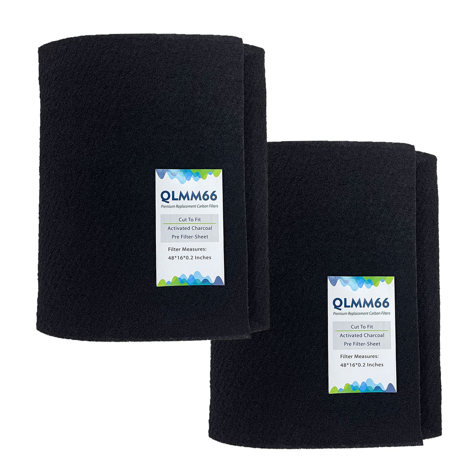 QLMM66 Carbon Fabric Filter - 16 x 48 x 0.2 (2 Pack) Activated Charcoal Hepa AC Vent Filter Replacement
