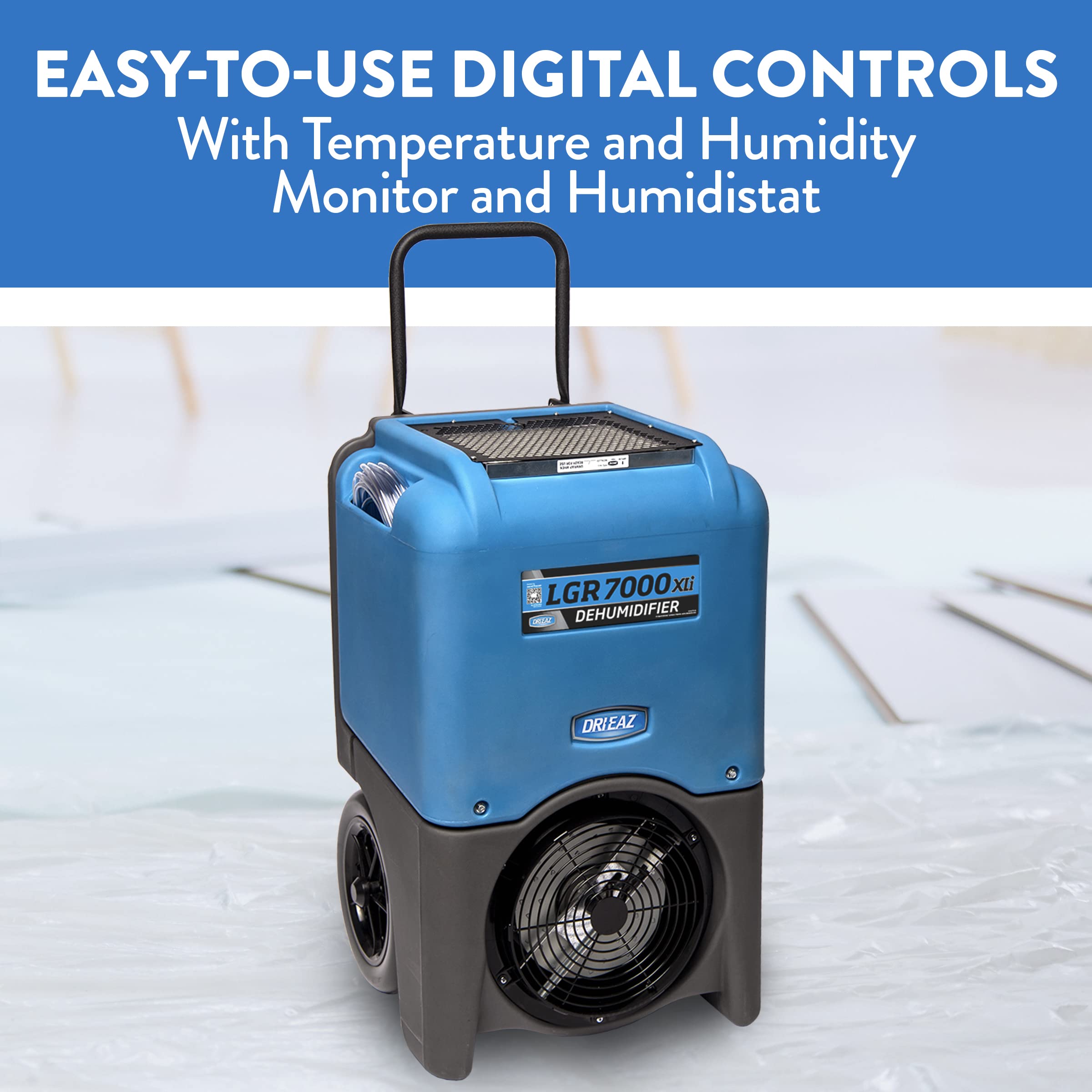 Dri Eaz Lgr 7000Xli Commercial Dehumidifier With Pump F412, Up To 29 Gal, Industrial, Compact Dehumidifier