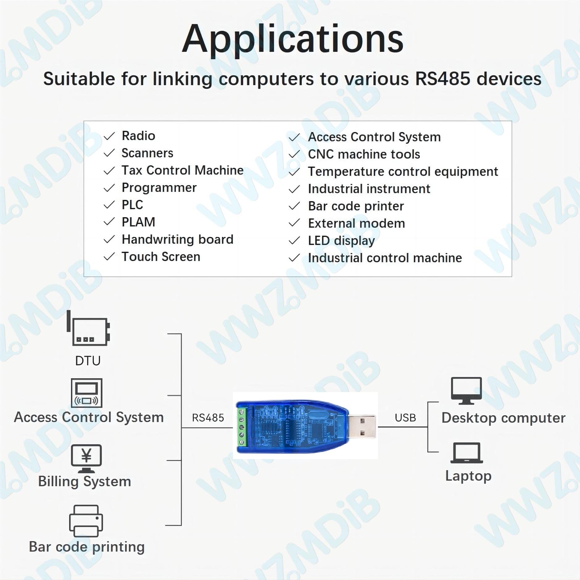 Wwzmdib Usb To Rs485 Rs232 Converter The Product Can Support Usb To Rs232 And Usb To Rs485, But The Two Functions Cannot Be Used