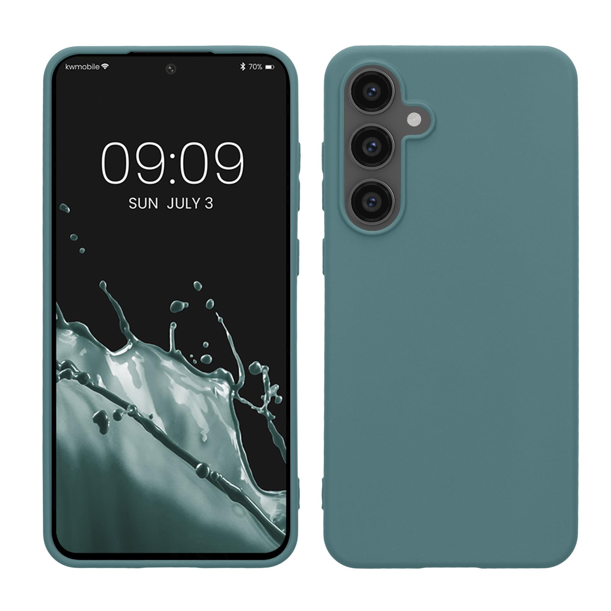 kwmobile Case Compatible with Samsung Galaxy S24 FE Case - Soft Slim Protective TPU Silicone Cover - Arctic Night